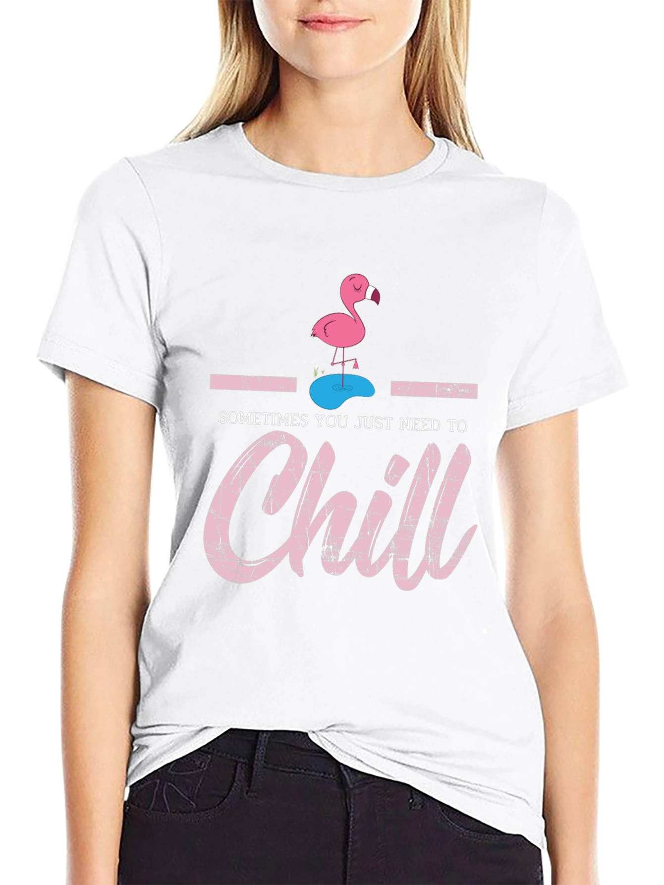 Black Chill Flamingo Graphic Tee - Black view 9