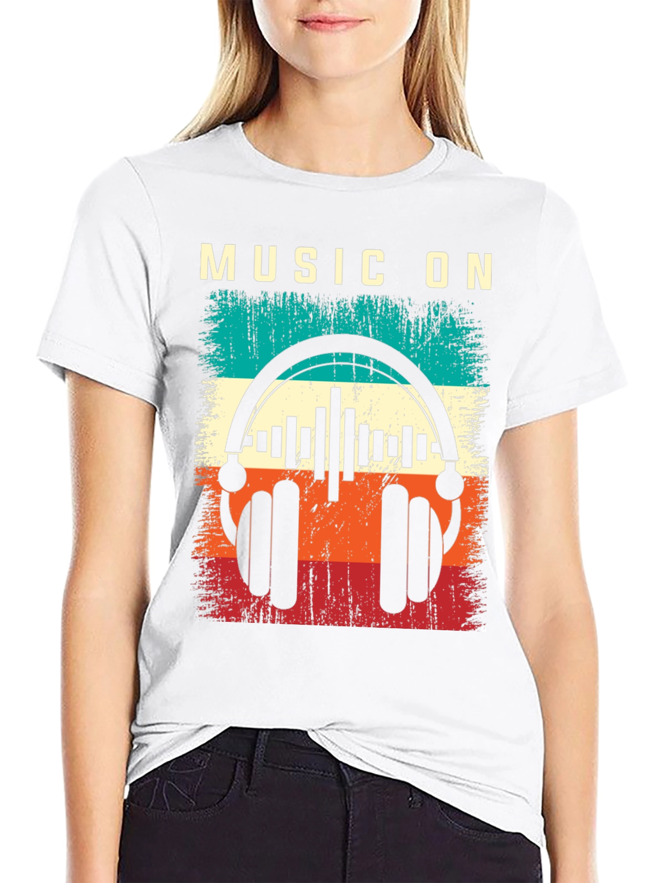 Black Music On Graphic T-Shirt Retro Style view 9