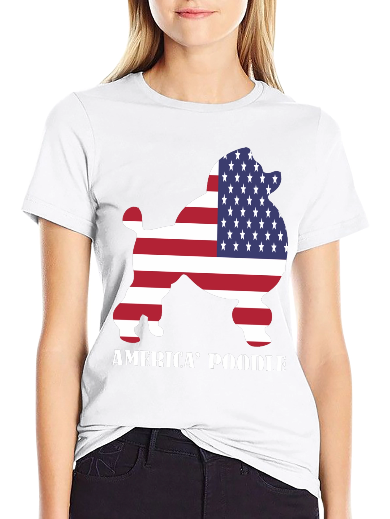 Black America' Poodle T-Shirt view 9