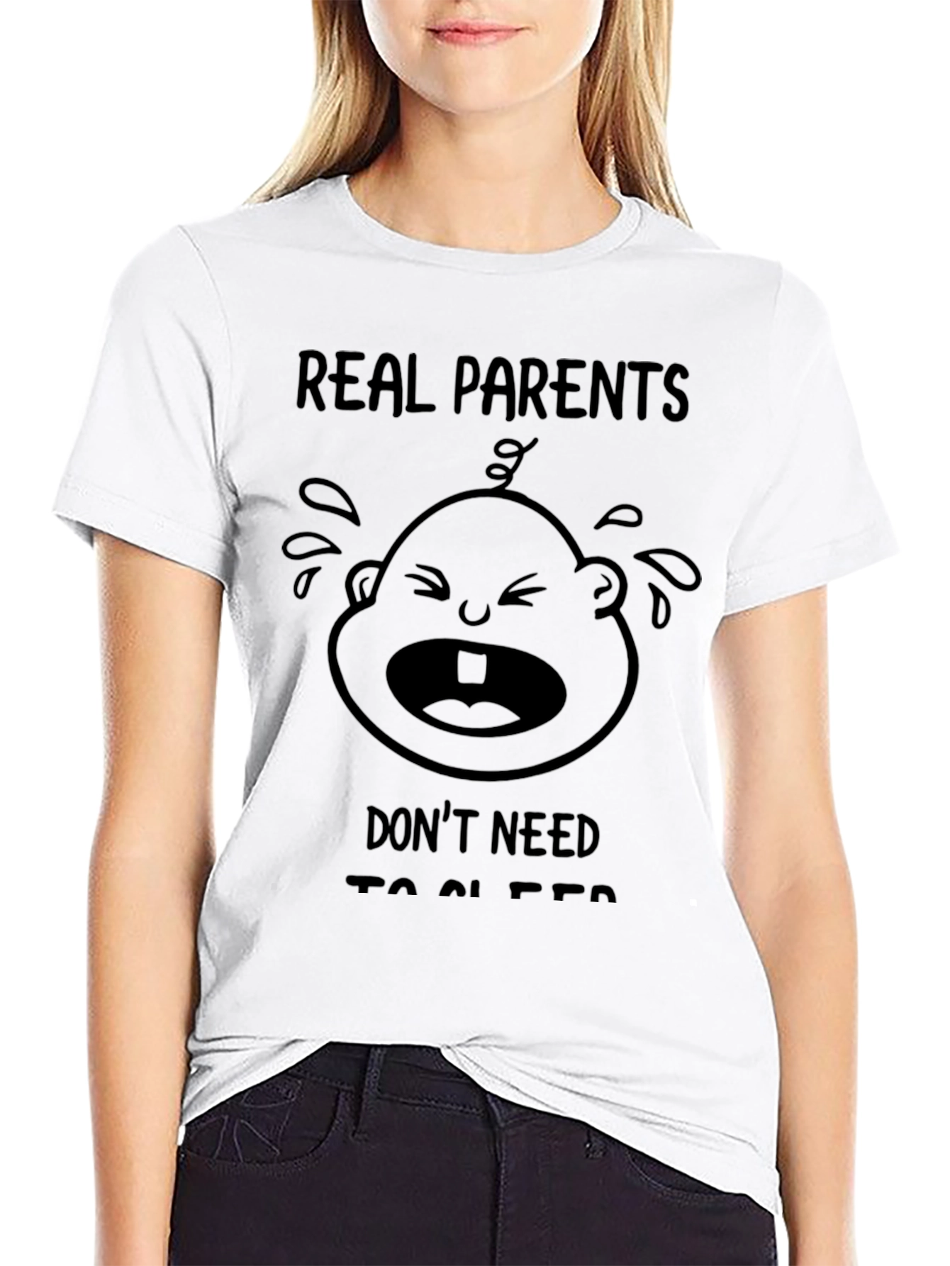 Black Real Parents Don't Need Sleep T-Shirt view 9