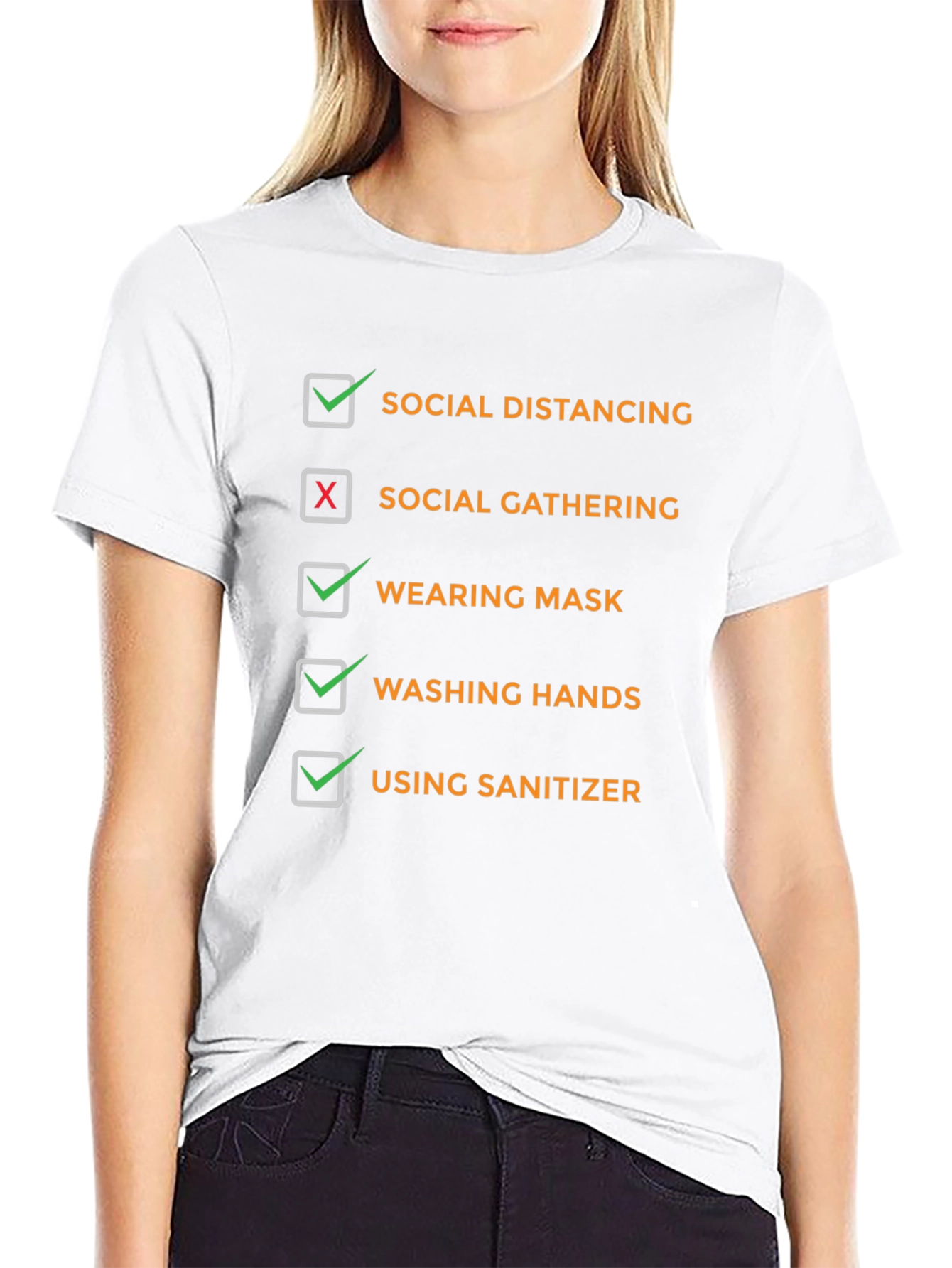 Black Social Distancing Graphic T-Shirt view 9