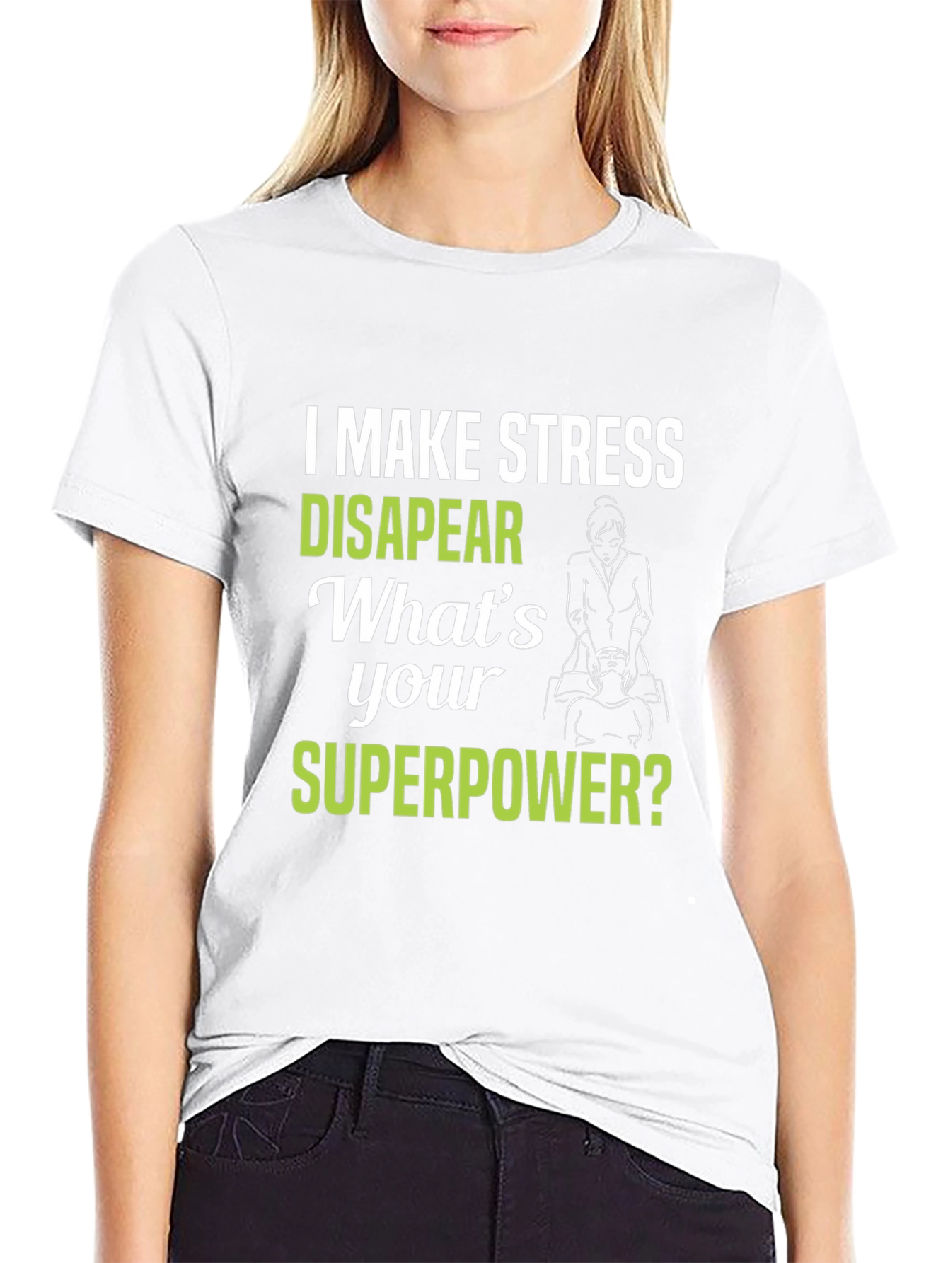 Black Stress Relief Superpower T-Shirt view 9
