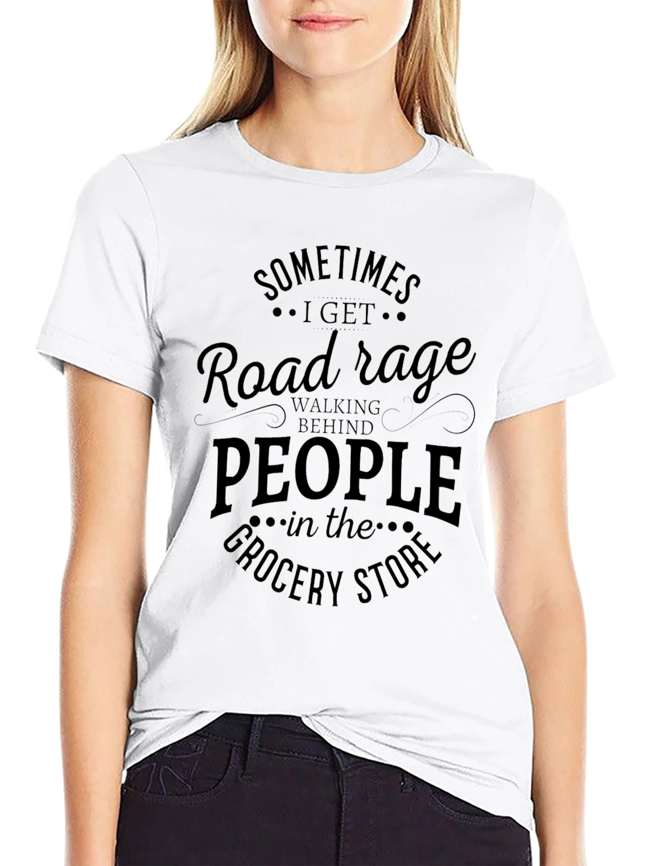 Black Road Rage Grocery Store Black T-Shirt view 9