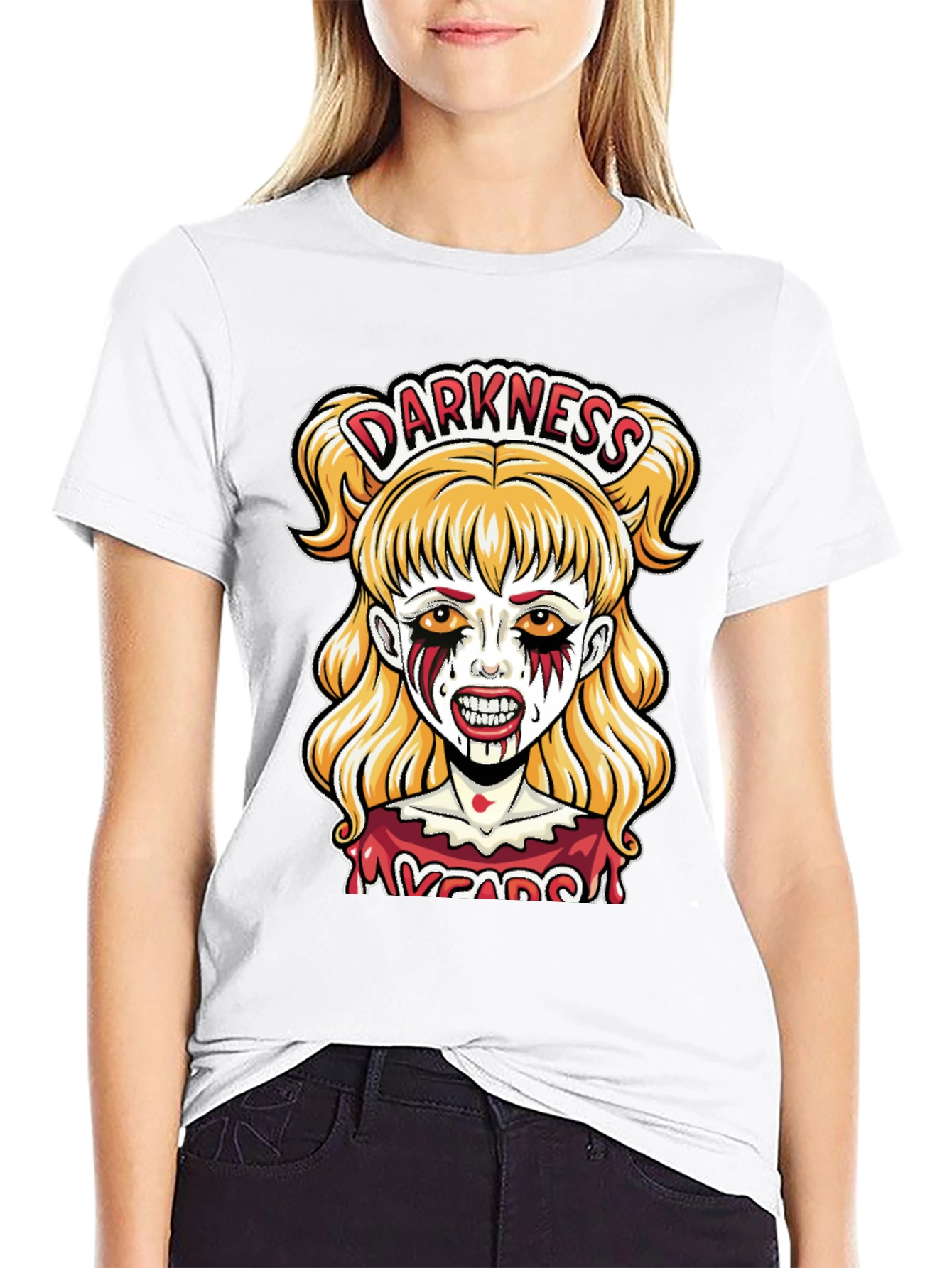 Black Darkness Zombie Girl Graphic Tee view 9