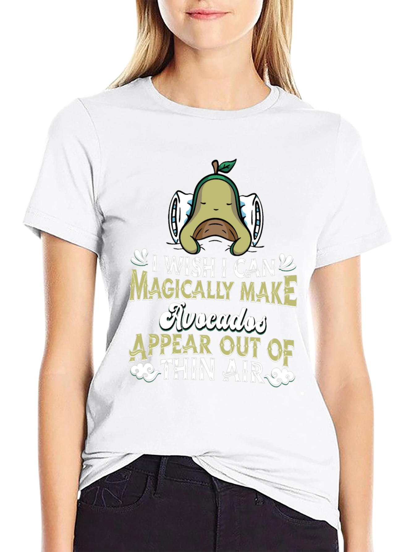 Black Magical Avocado Graphic Tee - Unisex Black T-Shirt view 9