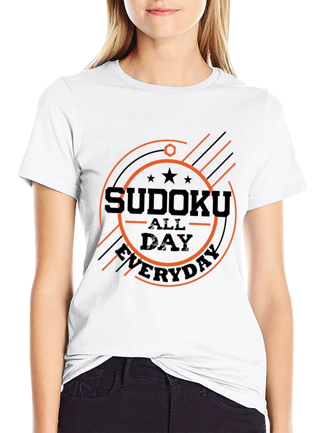 Black Sudoku All Day Everyday Graphic Tee view 9