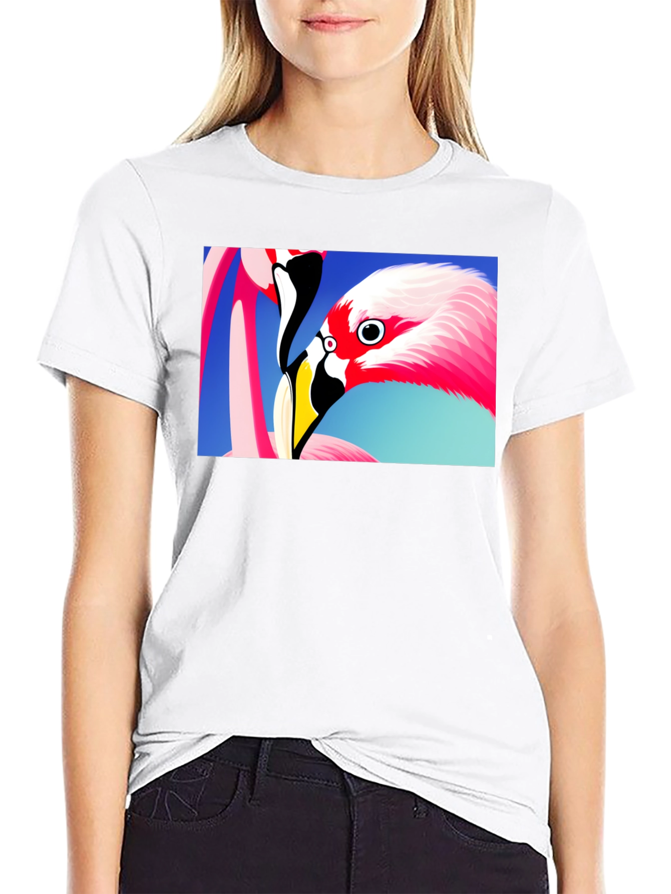 Black Flamingo Graphic Tee - Stylish Black T-Shirt view 9