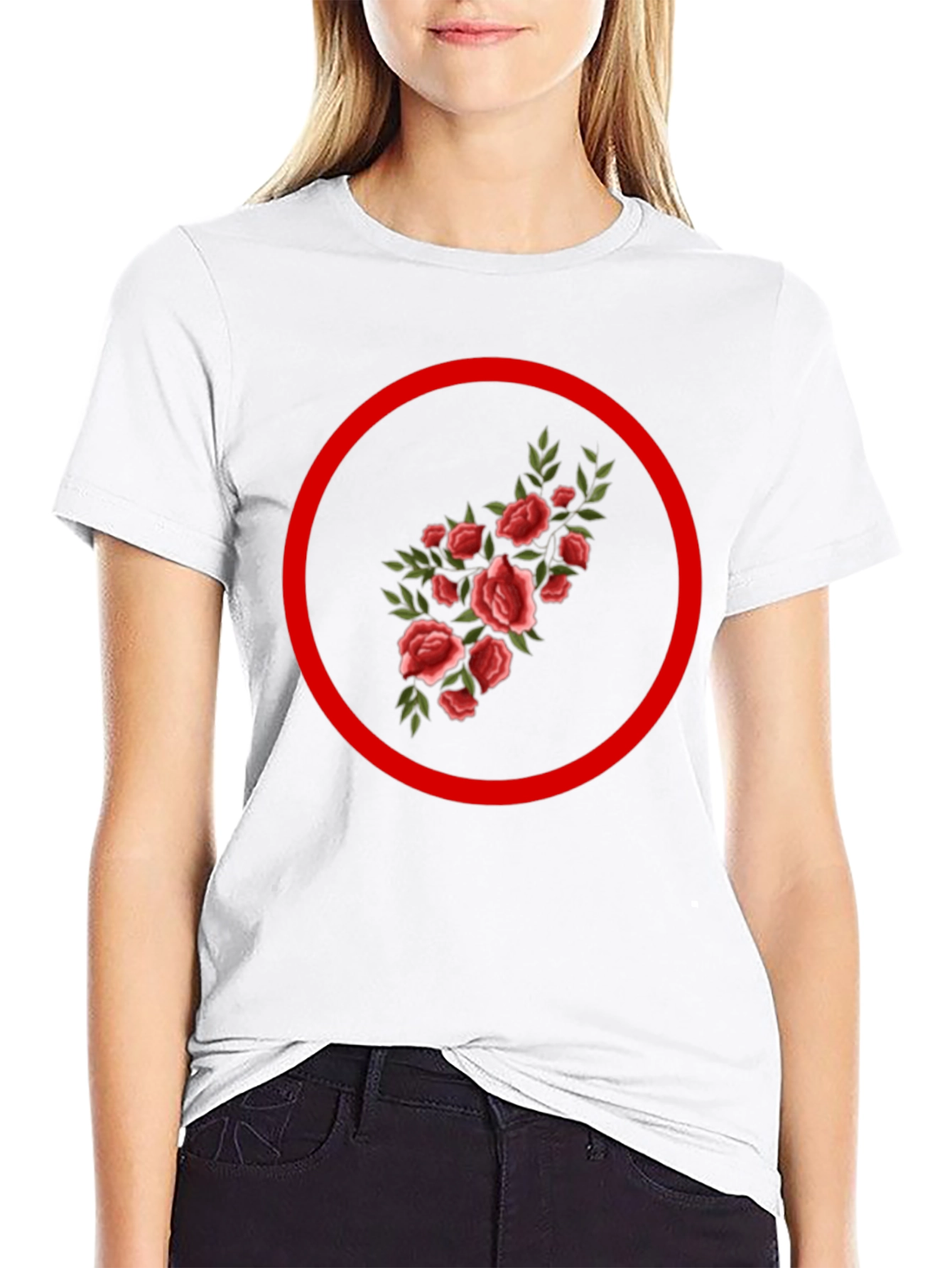 Floral Circle Graphic Tee - Trendy Streetwear - 9
