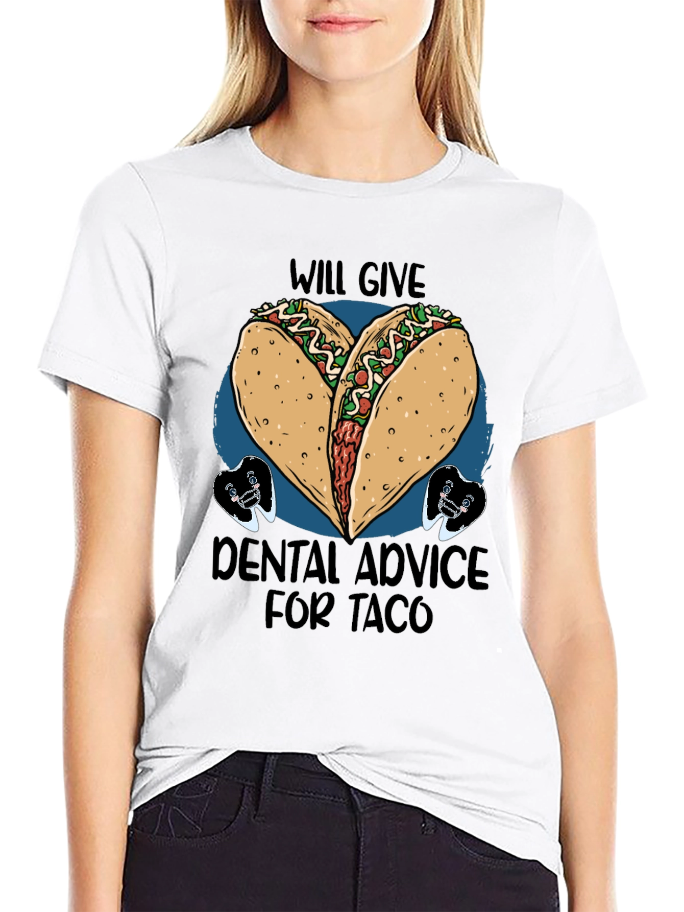 Black Taco Dental Advice Graphic Tee view 9
