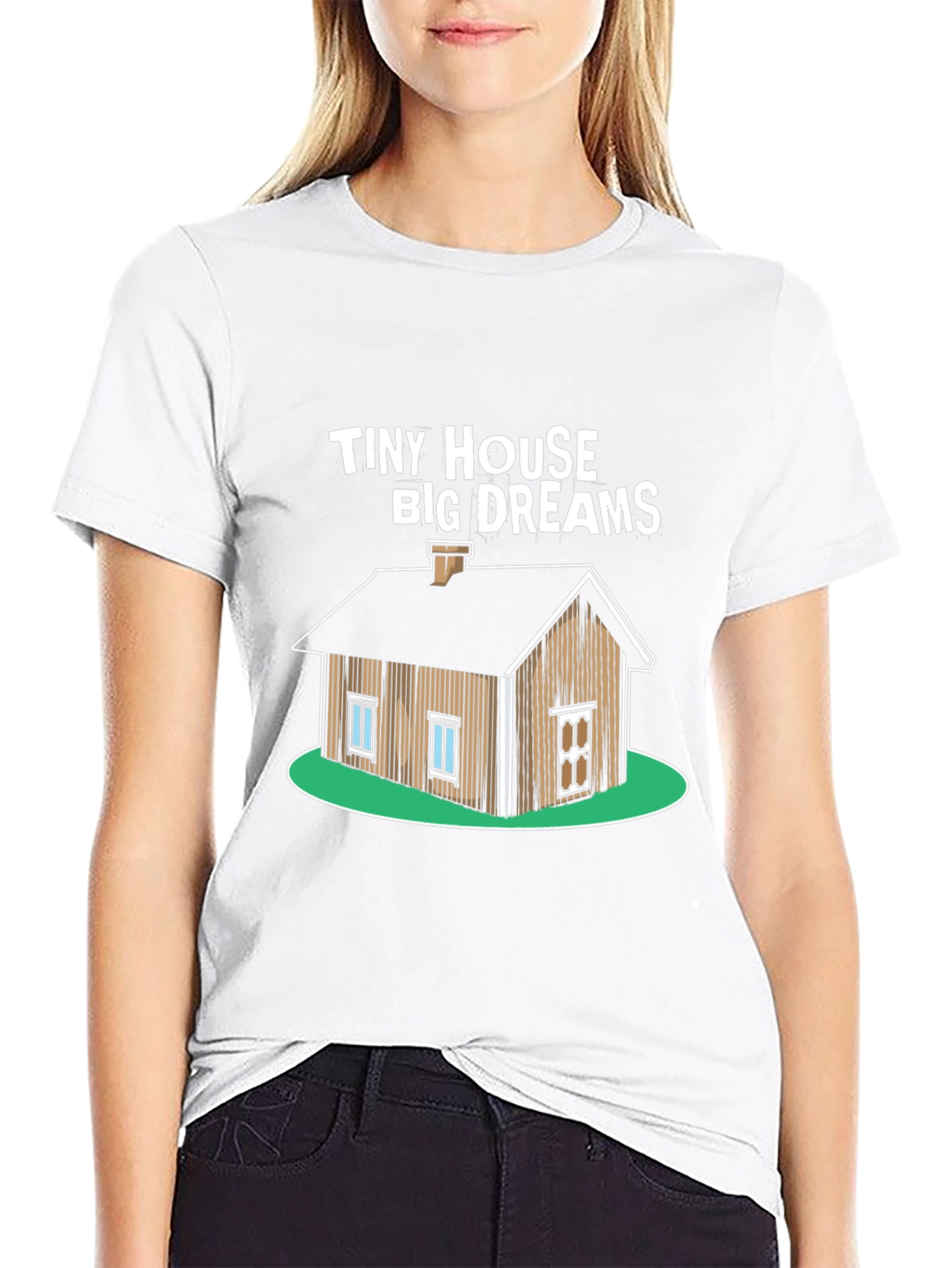 Black Tiny House Big Dreams Graphic T-Shirt view 9