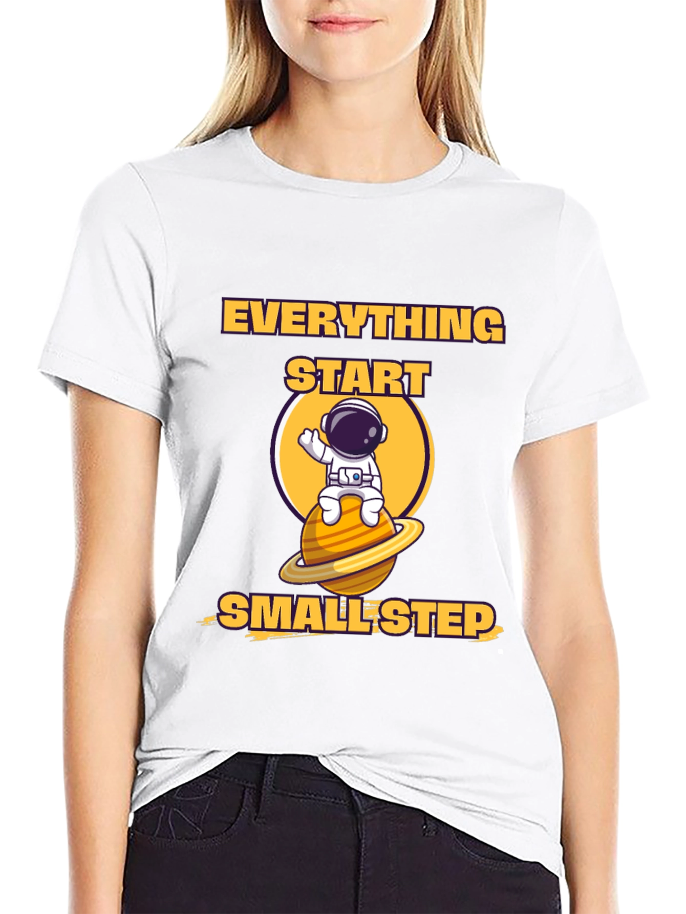 Black Everything Starts Smallest Step T-Shirt view 9