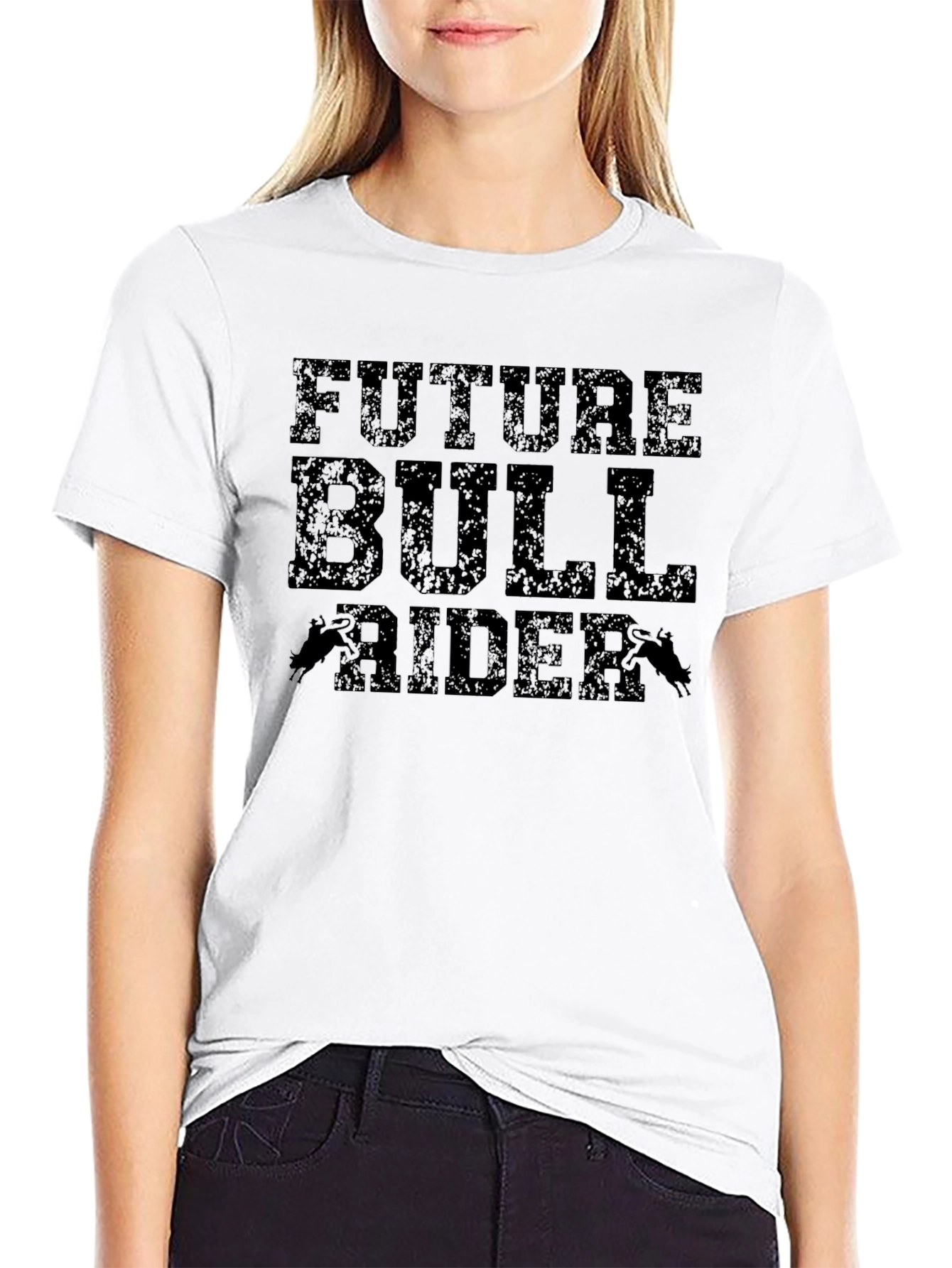 Black Future Bull Rider Black Graphic Tee view 9