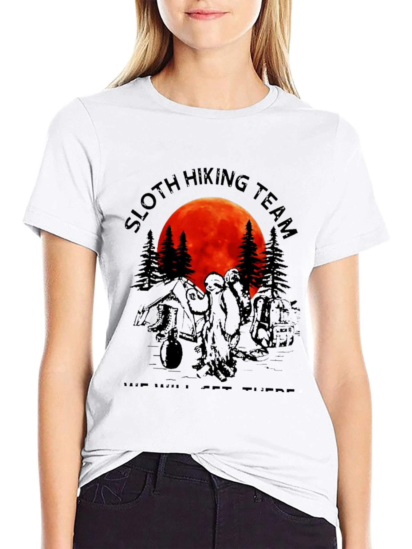 Black Sloth Hiking Team Graphic Tee - "We Will Get There" T-Shirt view 9