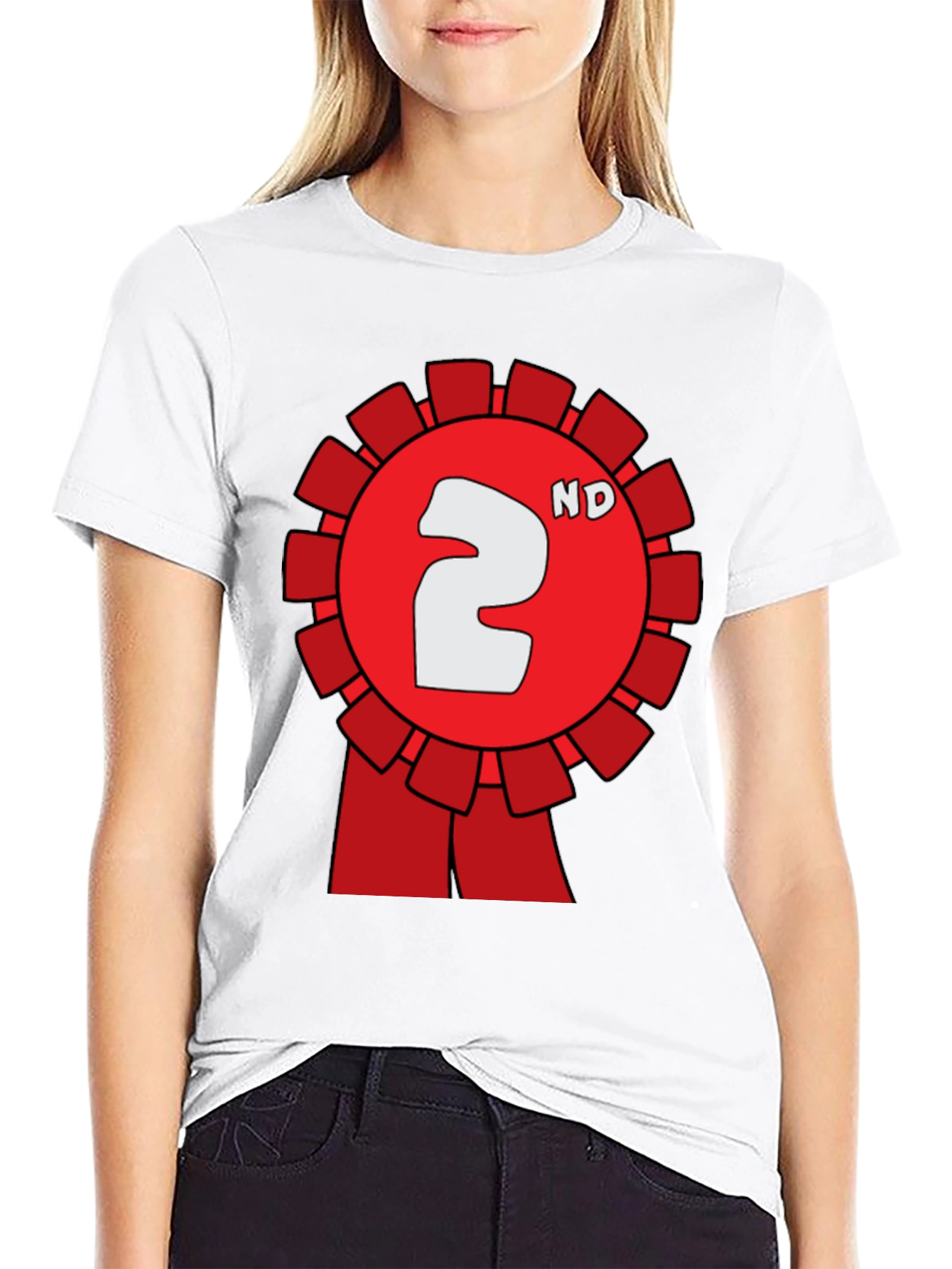 Black Second Place Award Ribbon T-Shirt view 9