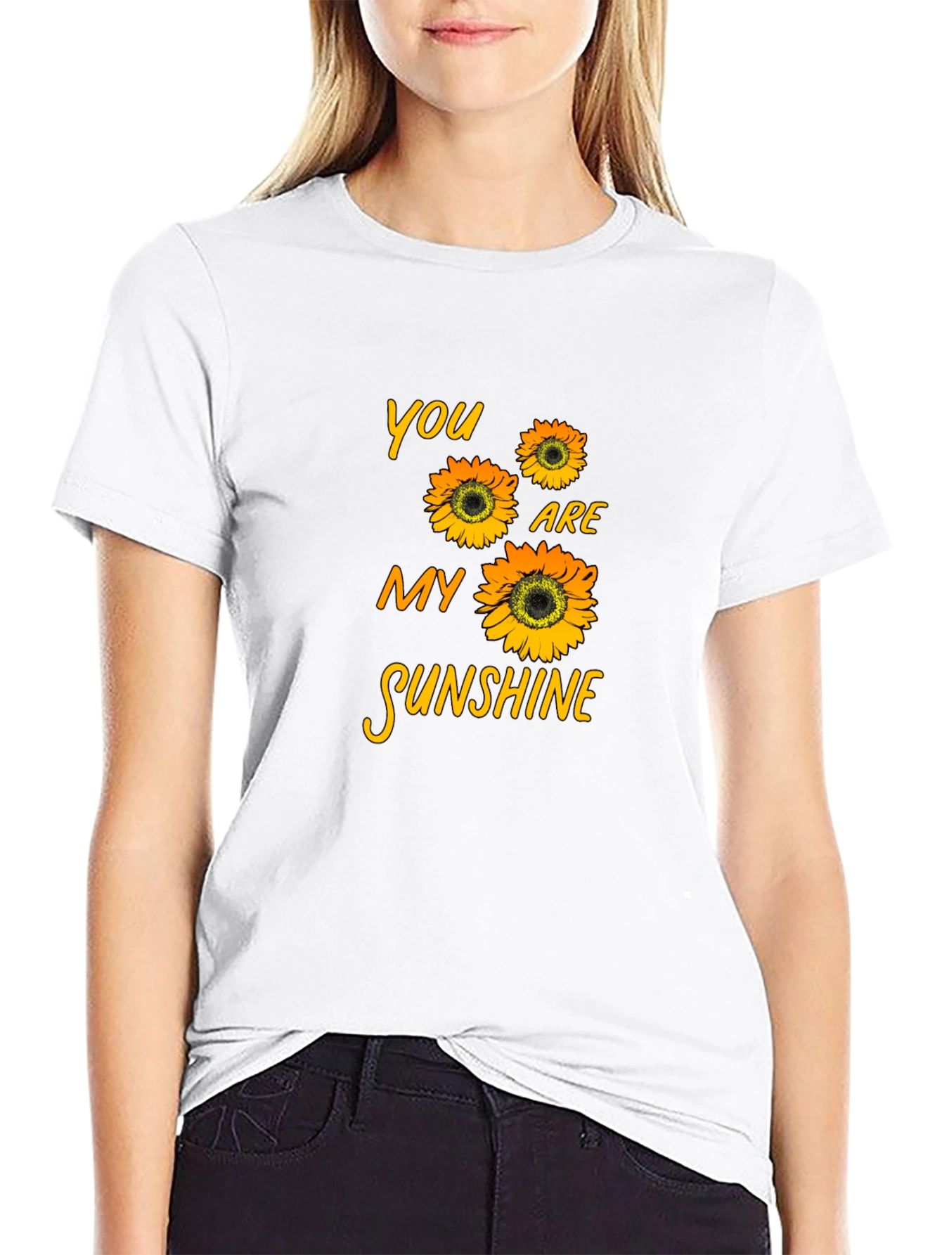Black Sunflower Graphic T-Shirt - You Are My Sunshine view 9