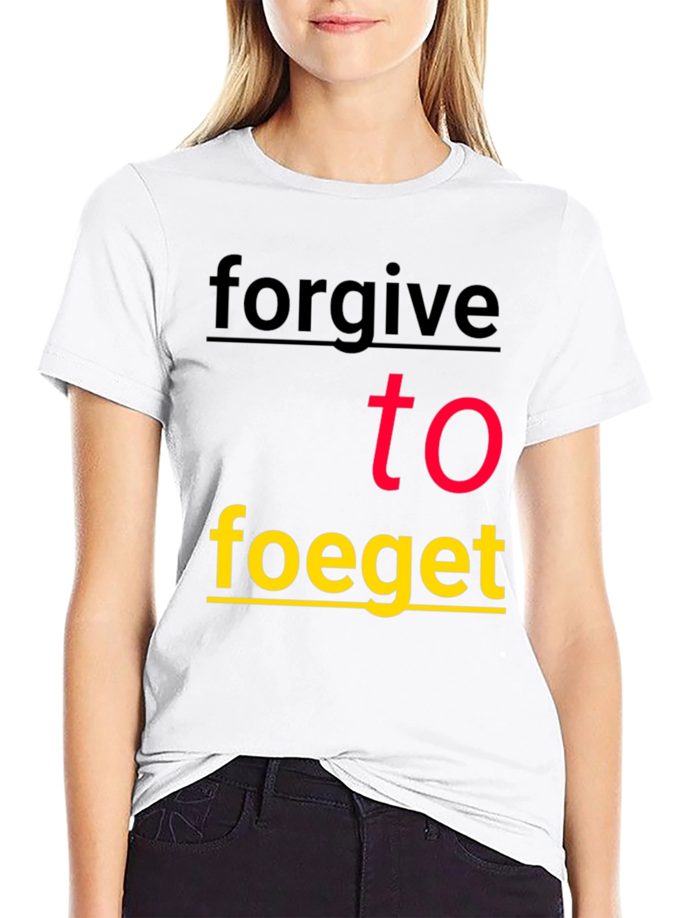 Black Forgive To Forget Graphic Tee - Stylish Black T-Shirt view 9