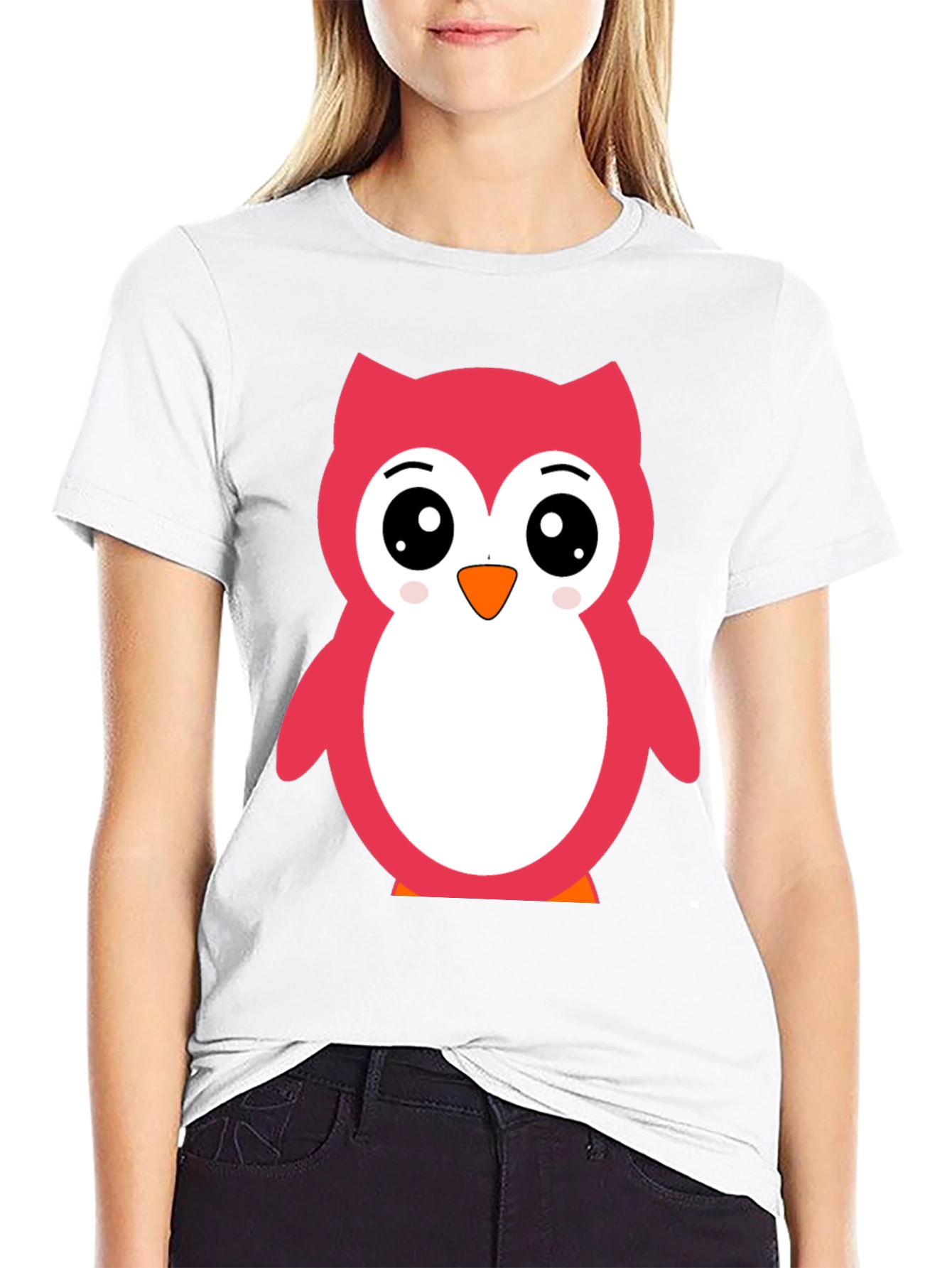 Black Cute Owl Graphic Tee - Soft Cotton Comfort view 9