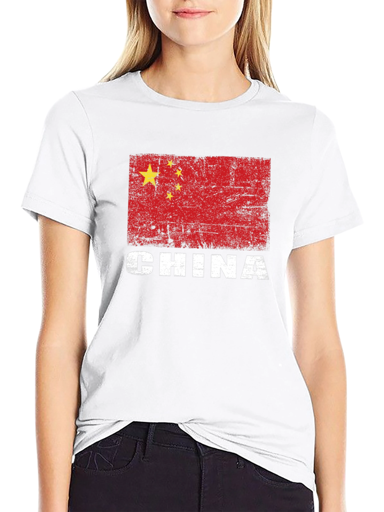 China Flag T-Shirt - Distressed Graphic Tee - 9