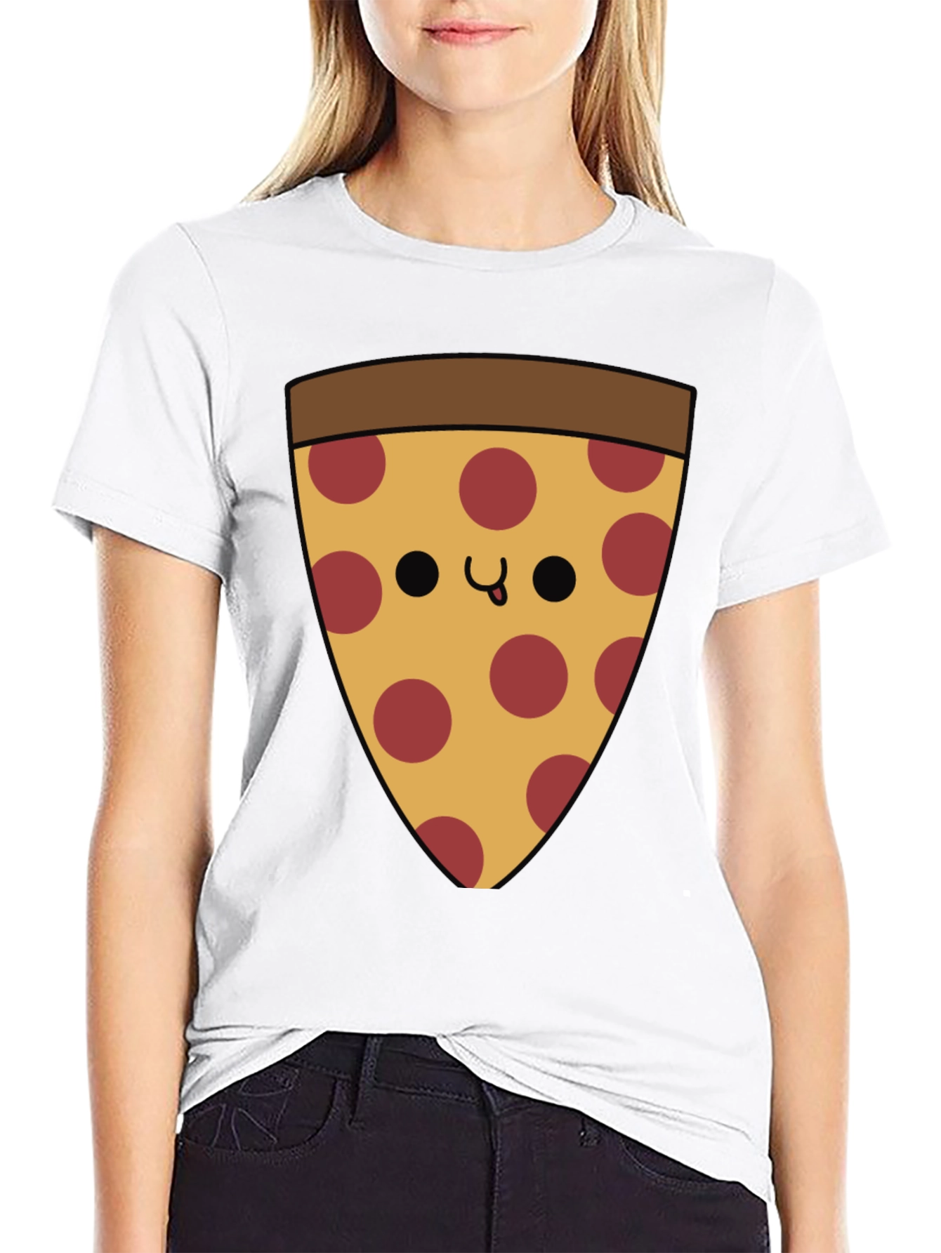 Black Pizza Slice Graphic T-Shirt - Casual Comfort view 9