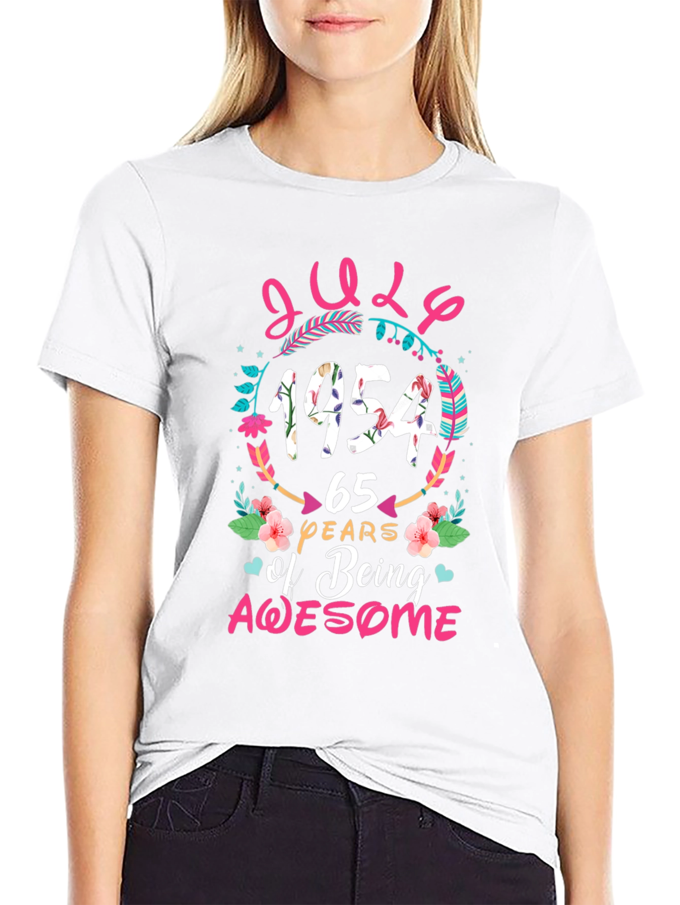Black July 1954 65 Years of Being Awesome T-Shirt view 9
