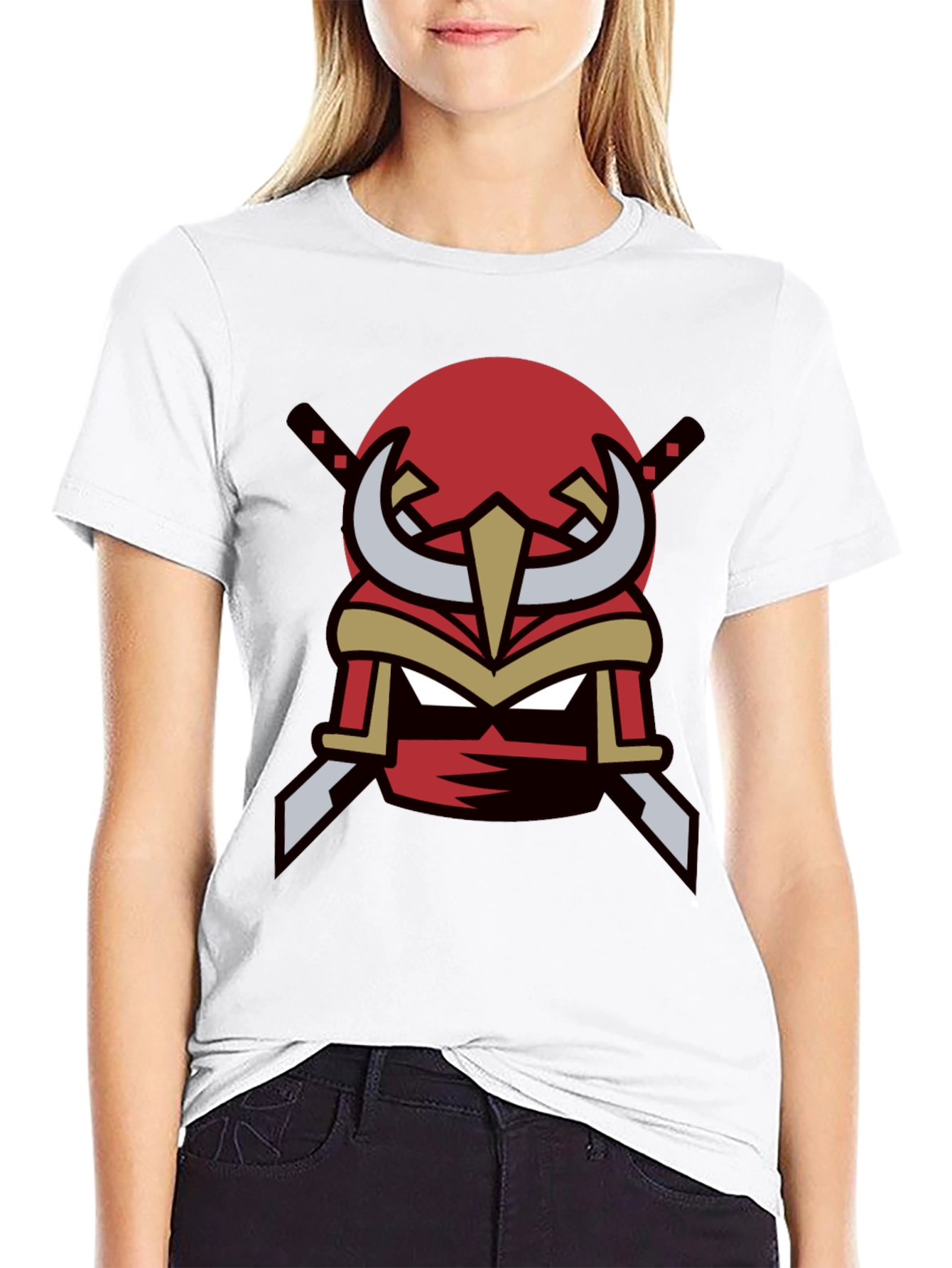 Black Red Ninja Mask Graphic Tee - Cool Samurai Style view 9