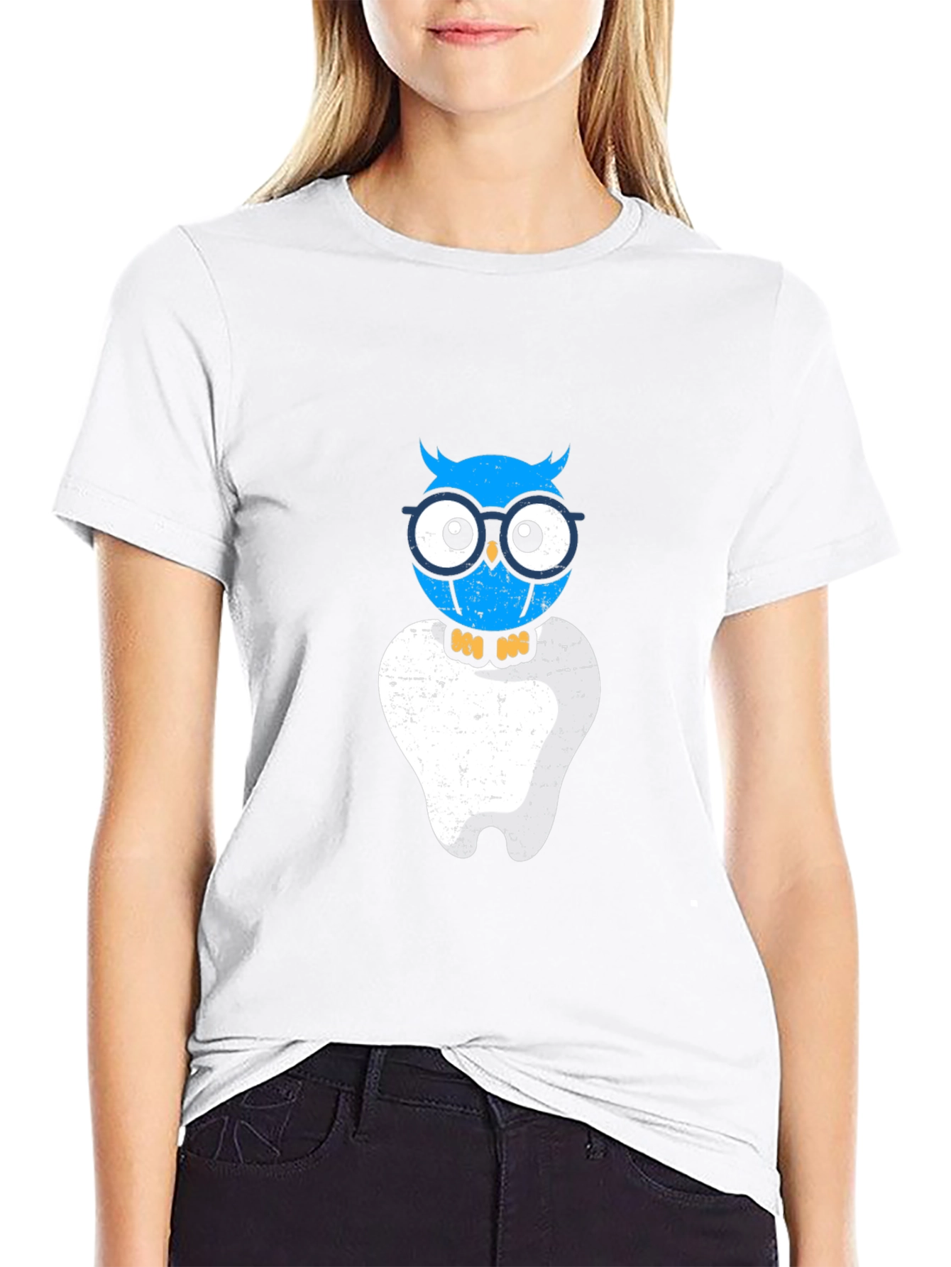 Black Funny Owl Dentist T-Shirt view 9