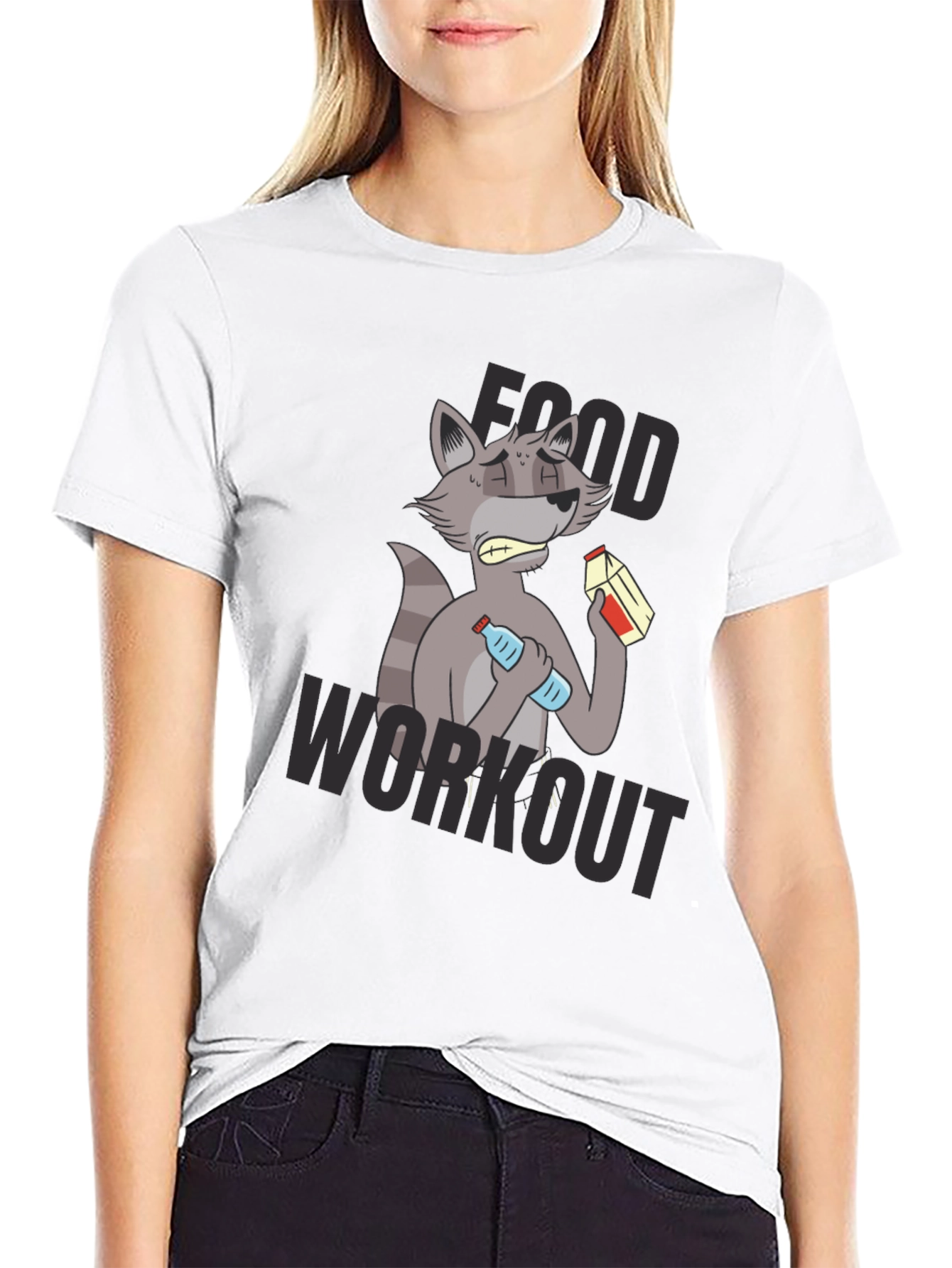 Black Food Workout T-Shirt - Funny Raccoon Gym Tee view 9