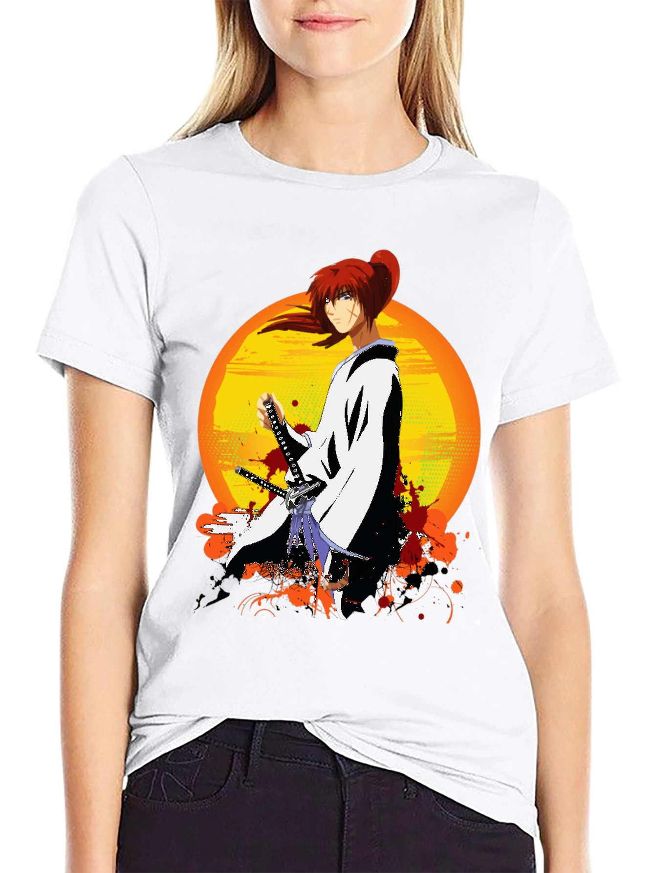 Black Anime Samurai T-Shirt view 9
