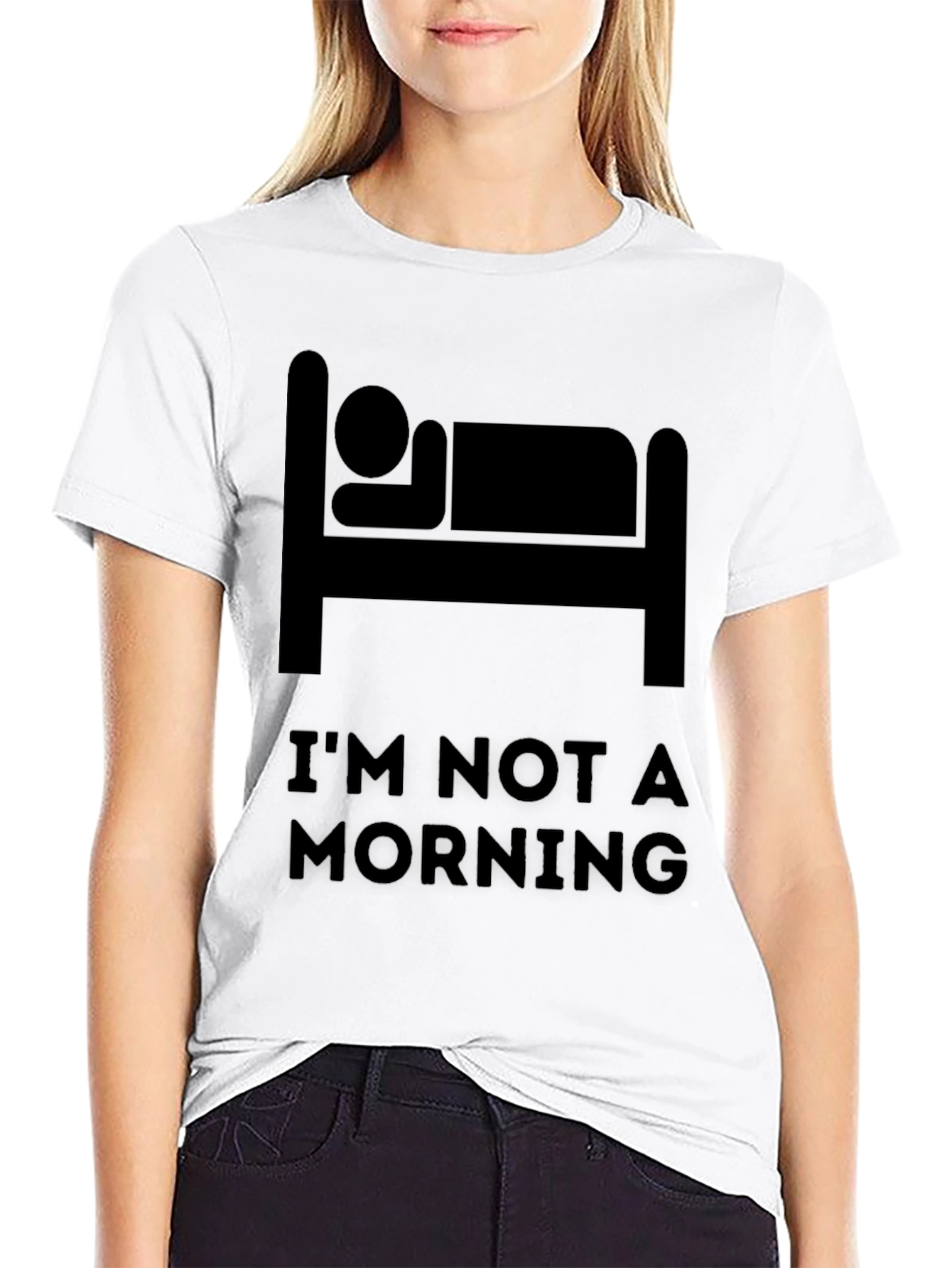 Black I'm Not A Morning Person Graphic Tee view 9