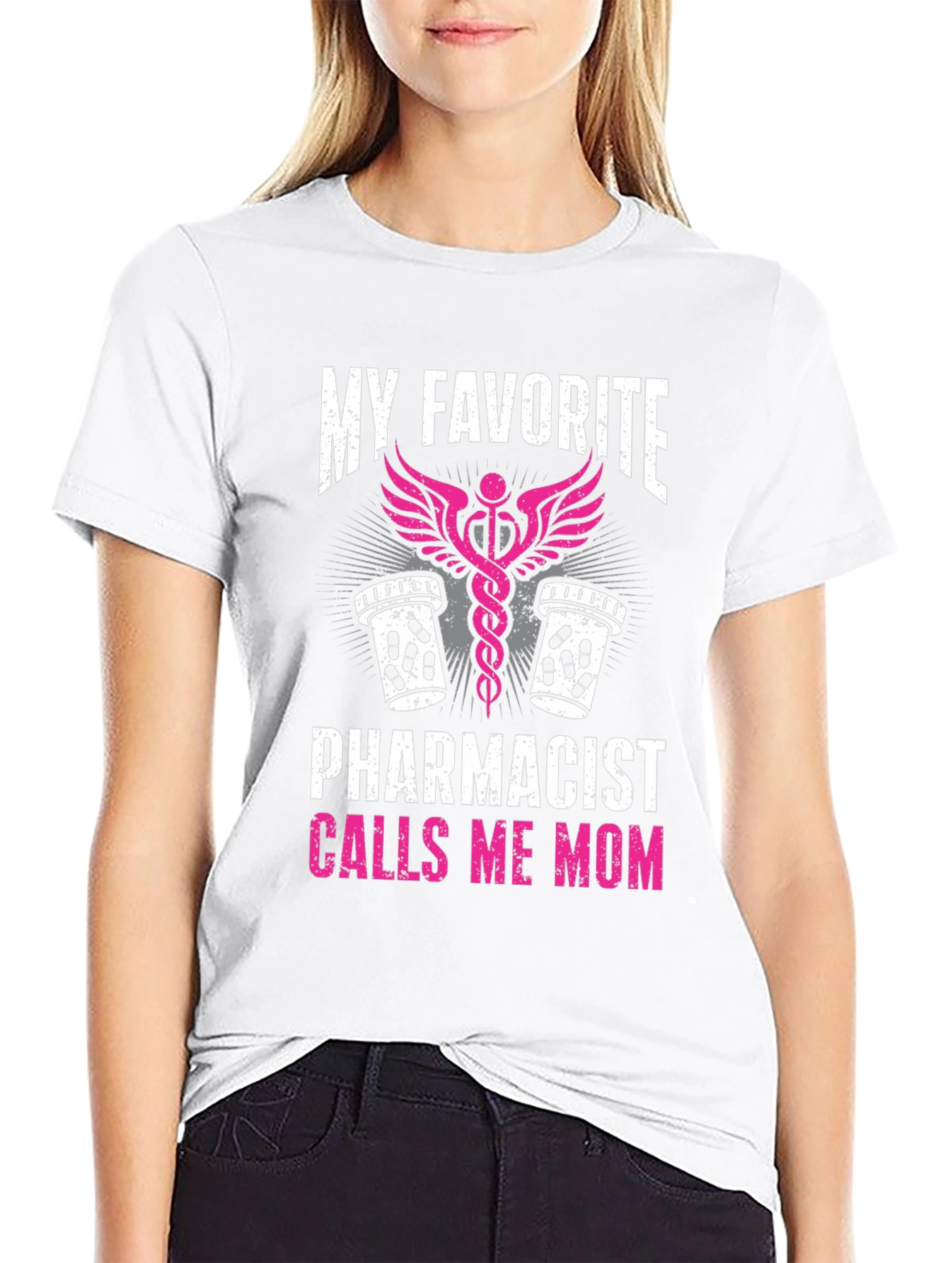 Black My Favorite Pharmacist Calls Me Mom T-Shirt view 9