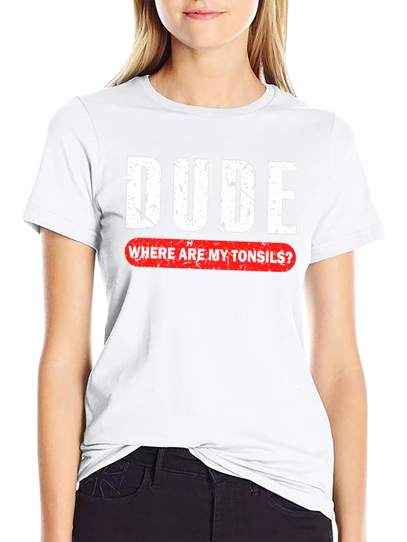 Black Dude Where Are My Tonsils T-Shirt - Funny Graphic Tee view 9
