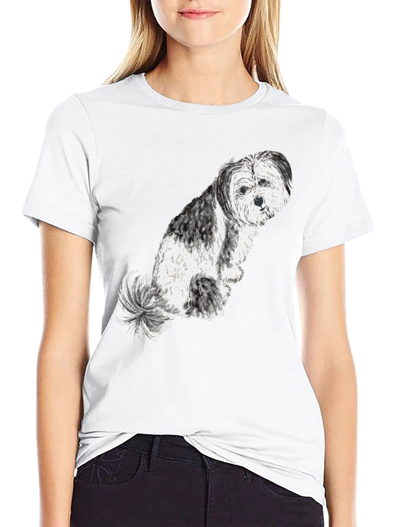 Black Dog Lover Tee - Cute Shih Tzu Graphic T-Shirt view 9