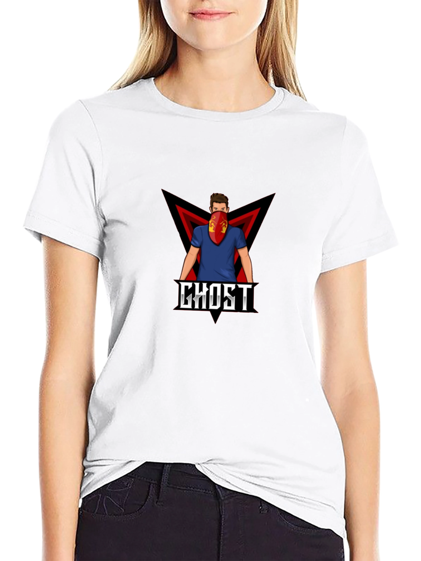 Black Ghost Graphic Tee - Modern Urban Style view 9