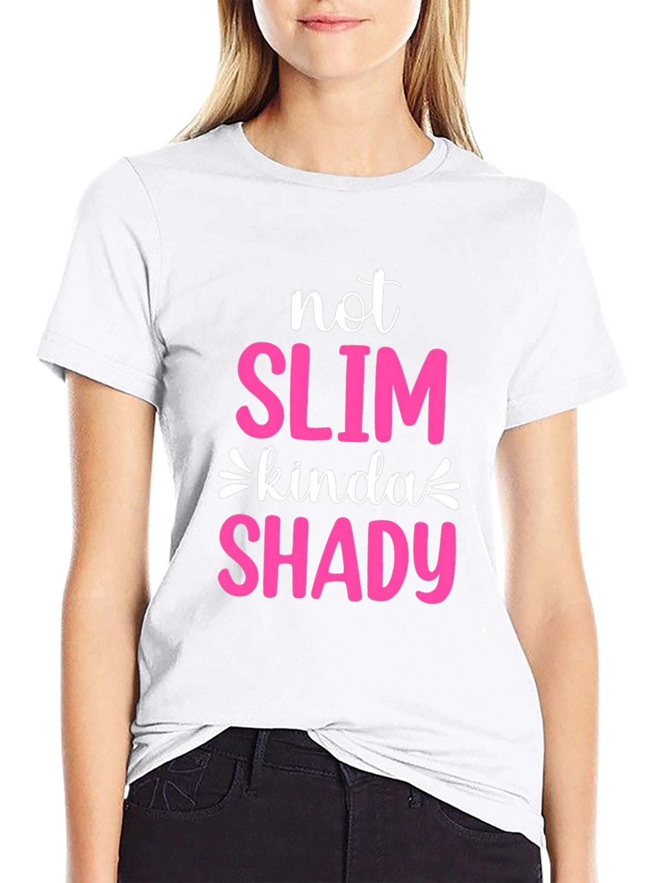 Black Not Slim Kinda Shady Graphic Tee view 9