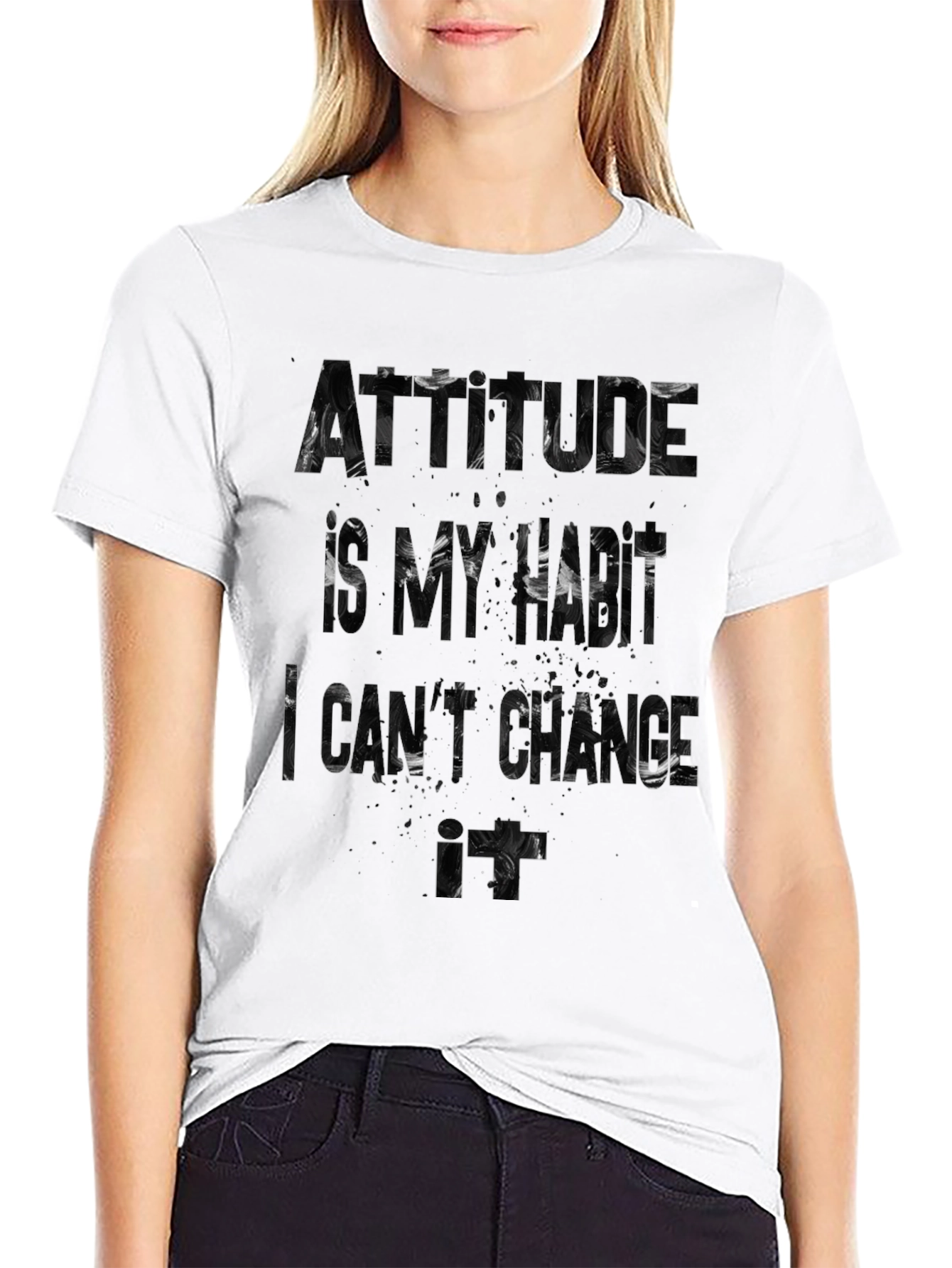 Black Attitude is My Hustle Graphic T-Shirt - Black view 9