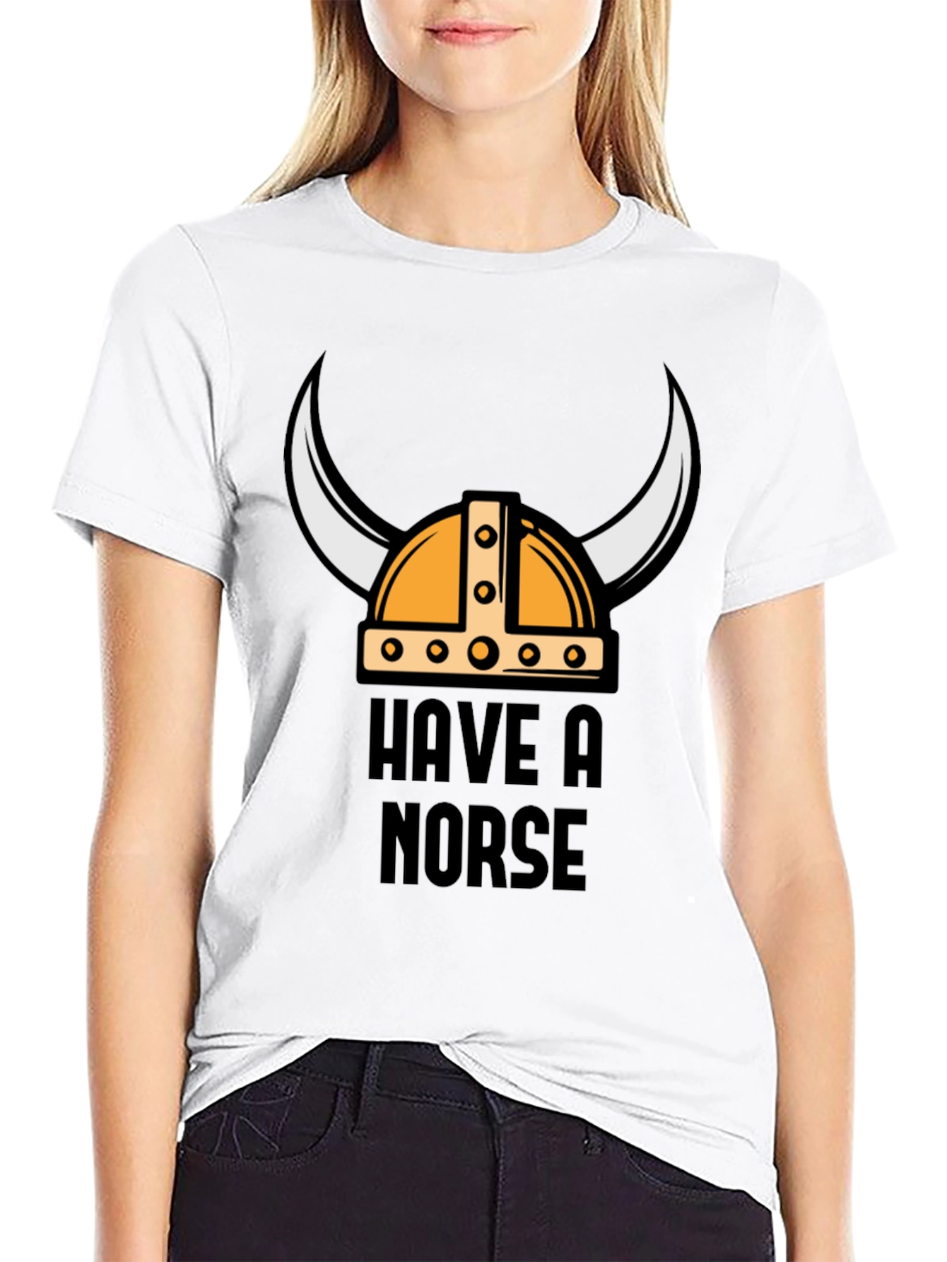 Black Have A Norse Day Viking Helmet T-Shirt view 9