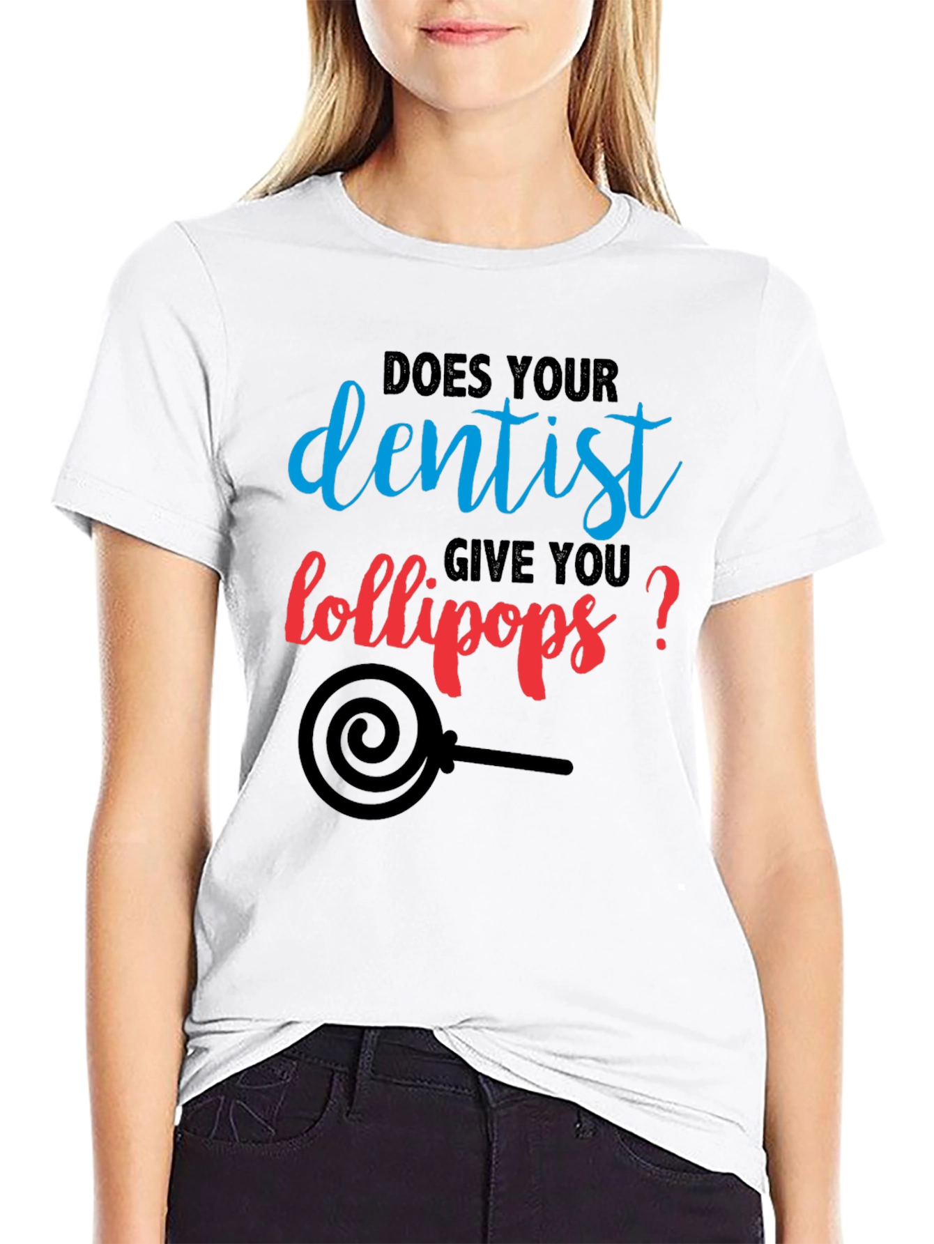 Black Dentist Lollipop T-Shirt - Funny Dental Humor Tee view 9