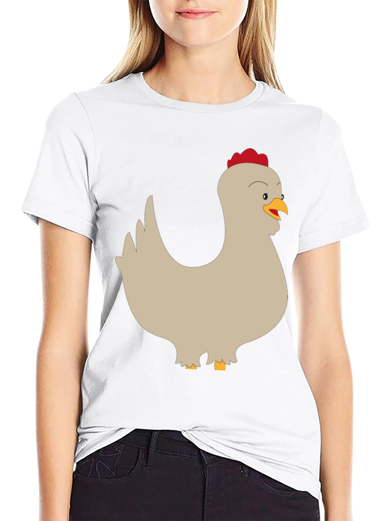 Black Funny Chicken Graphic Tee - Men's Black T-Shirt view 9