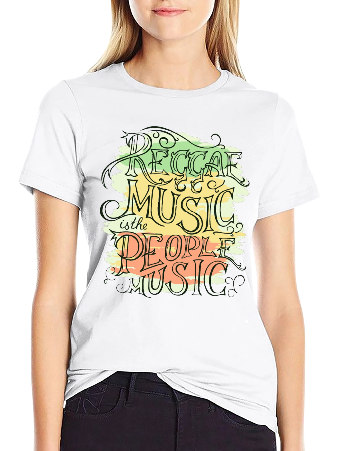 Black Reggae Music Graphic Black T-Shirt view 9