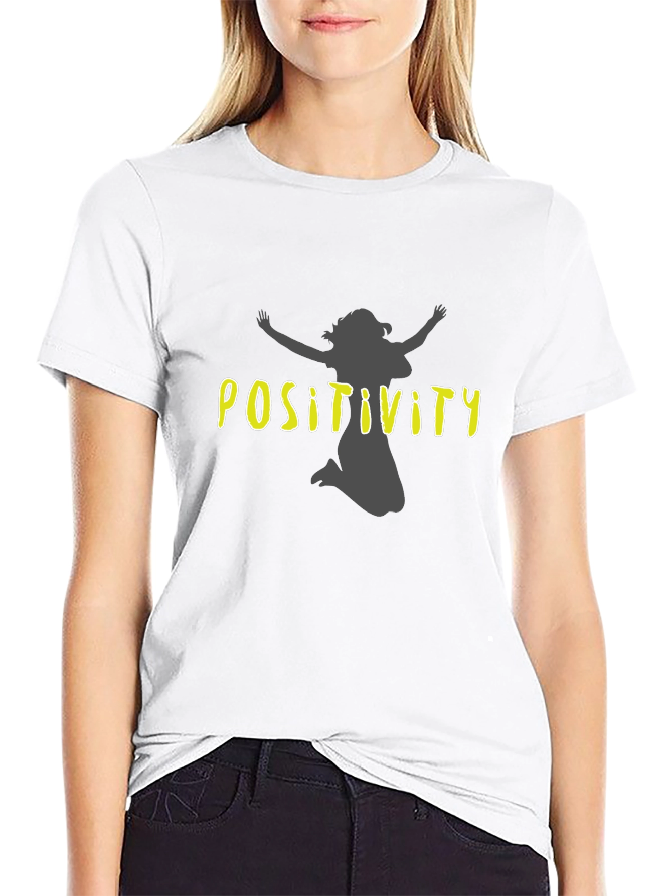 Black Positivity Graphic Tee - Unisex Black T-Shirt view 9