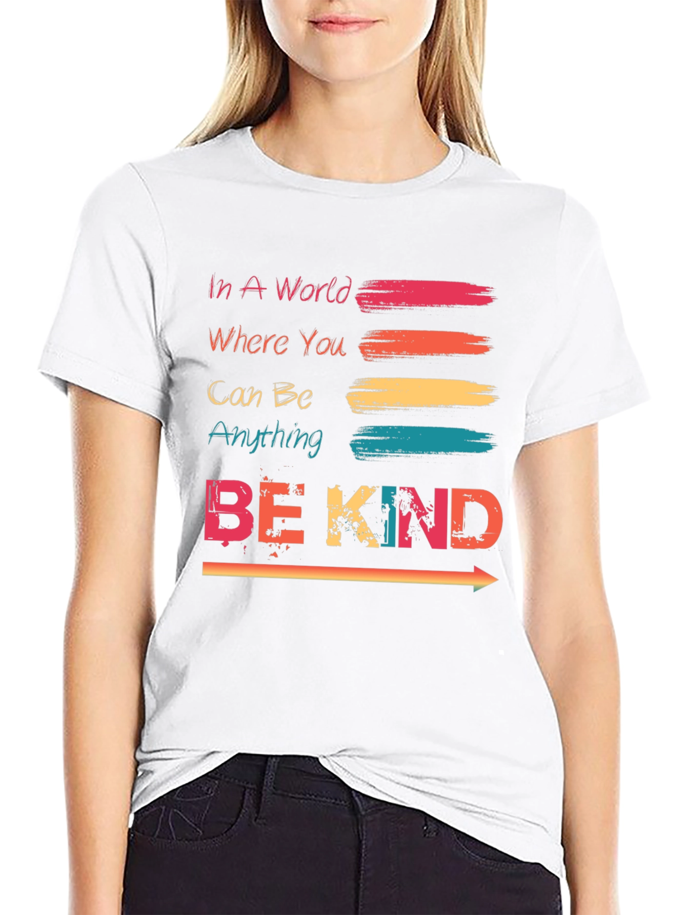 Black Be Kind T-Shirt - Trendy Graphic Tee for Positive Vibes view 9
