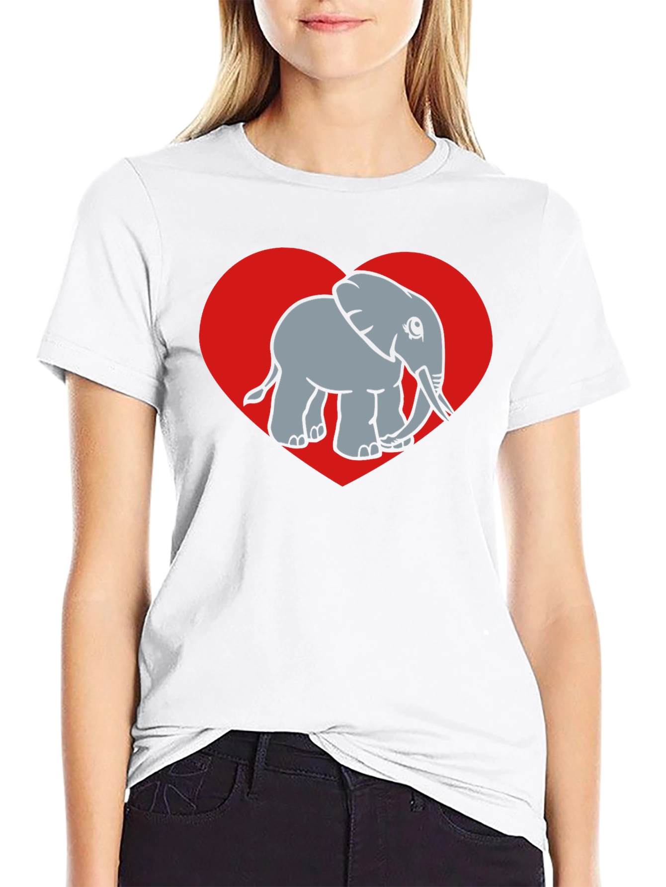 Black Elephant Heart Graphic Tee - Black view 9