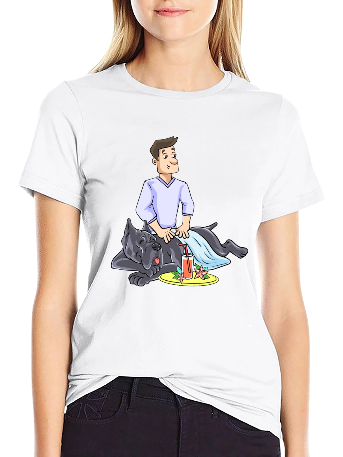 Black Relaxed Dog Massage T-Shirt view 9