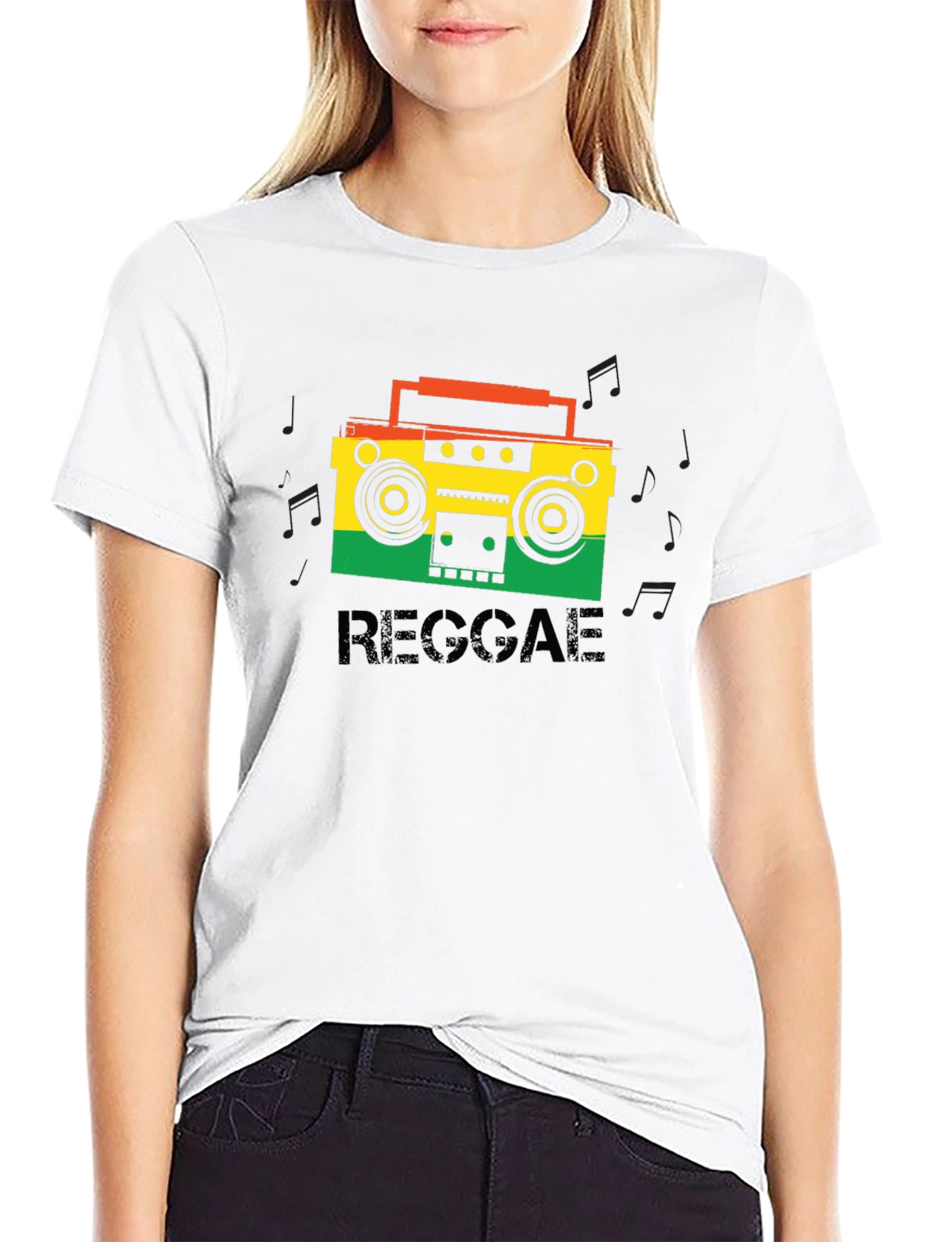 Black Reggae Boombox Graphic Tee view 9
