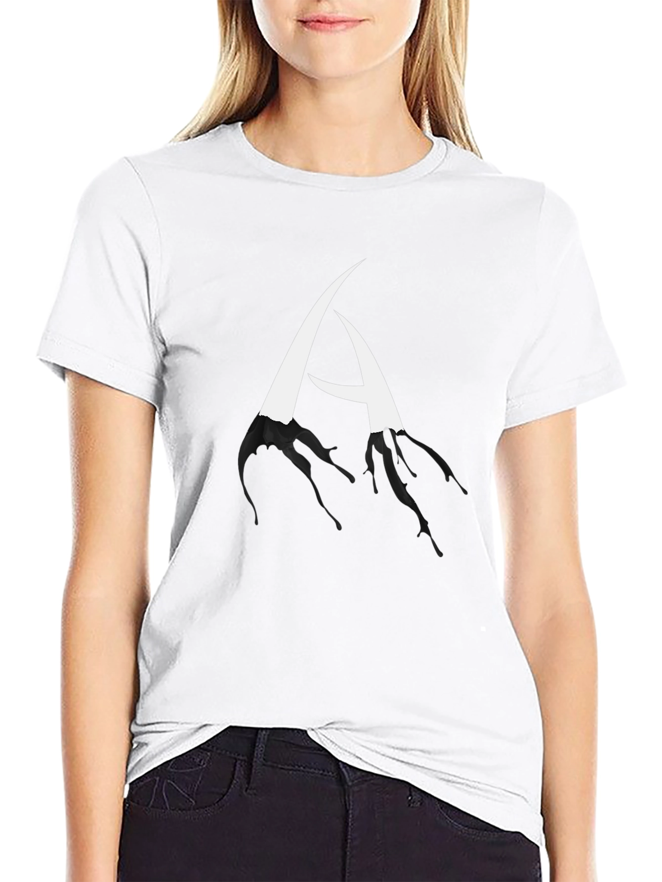 Black Abstract Letter A Black T-Shirt view 9