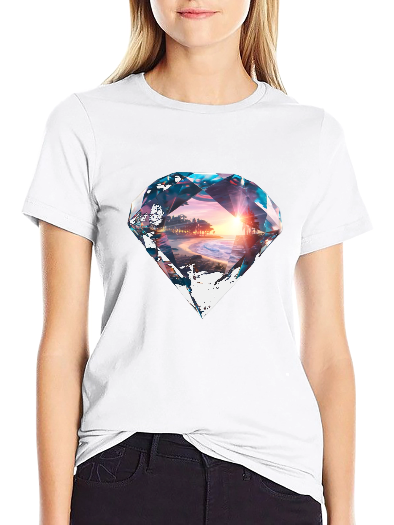 Black Diamond Beach Graphic Black T-Shirt view 9