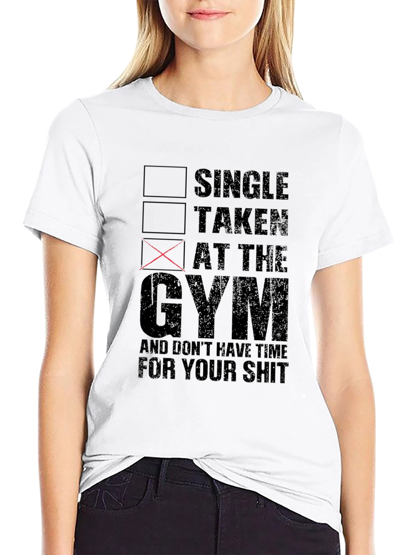 Black Gym Life T-Shirt: Single, Taken, At The Gym view 9