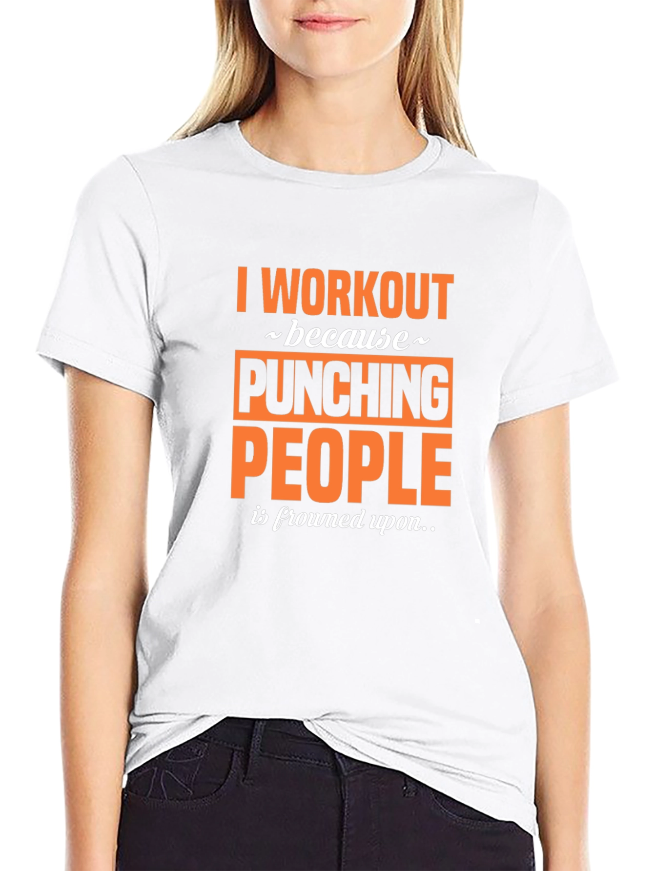 Black Workout Motivation Tee - Punching People view 9
