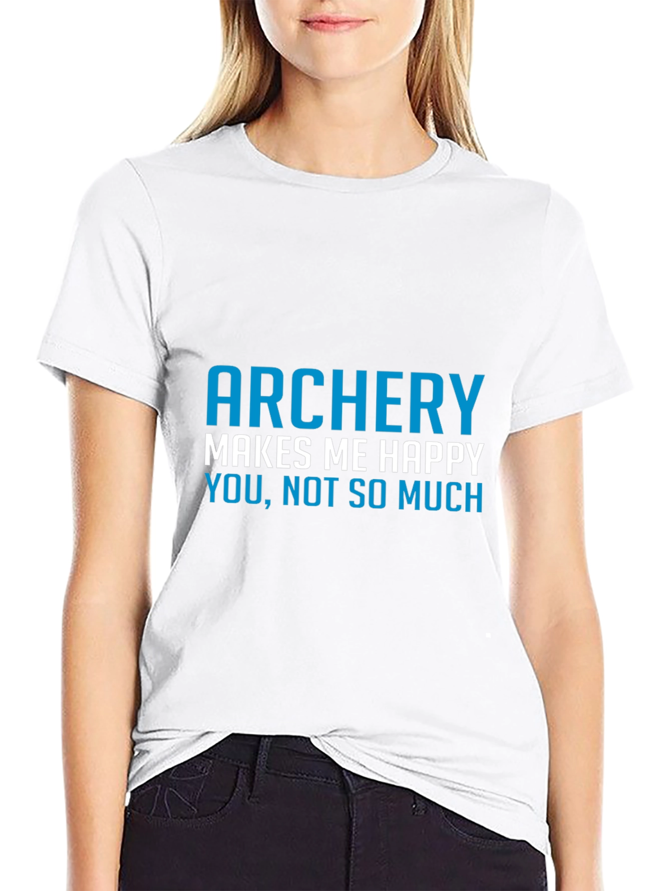 Black Archery Makes Me Happy Graphic Tee view 9