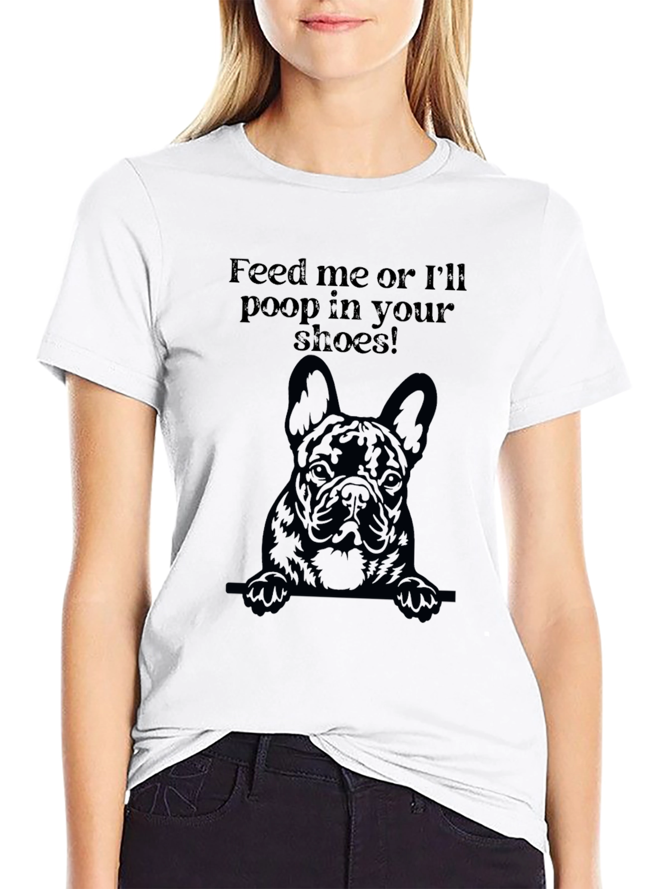 Black Feed Me Dog Graphic T-Shirt view 9
